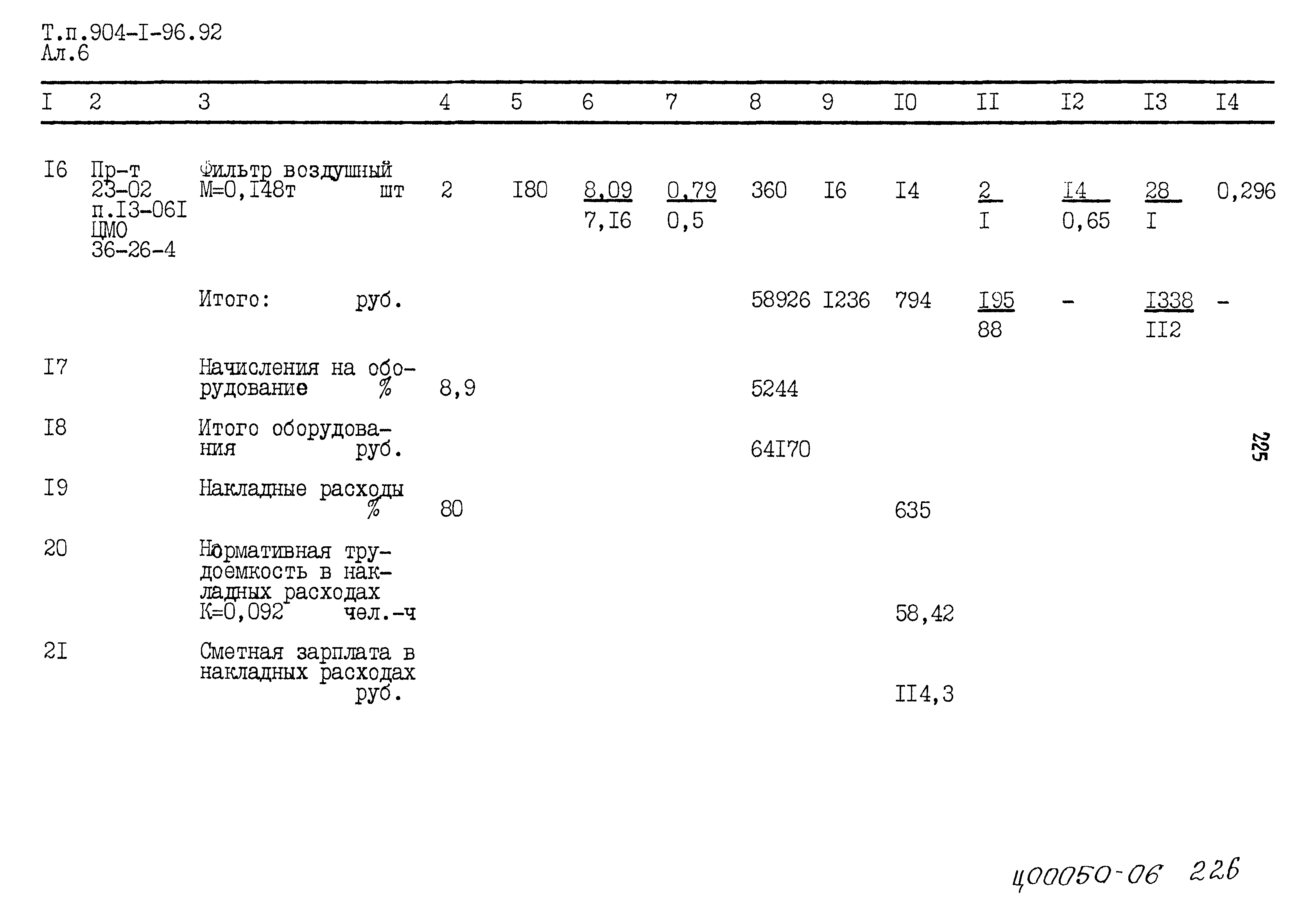 Типовой проект 904-1-96.92