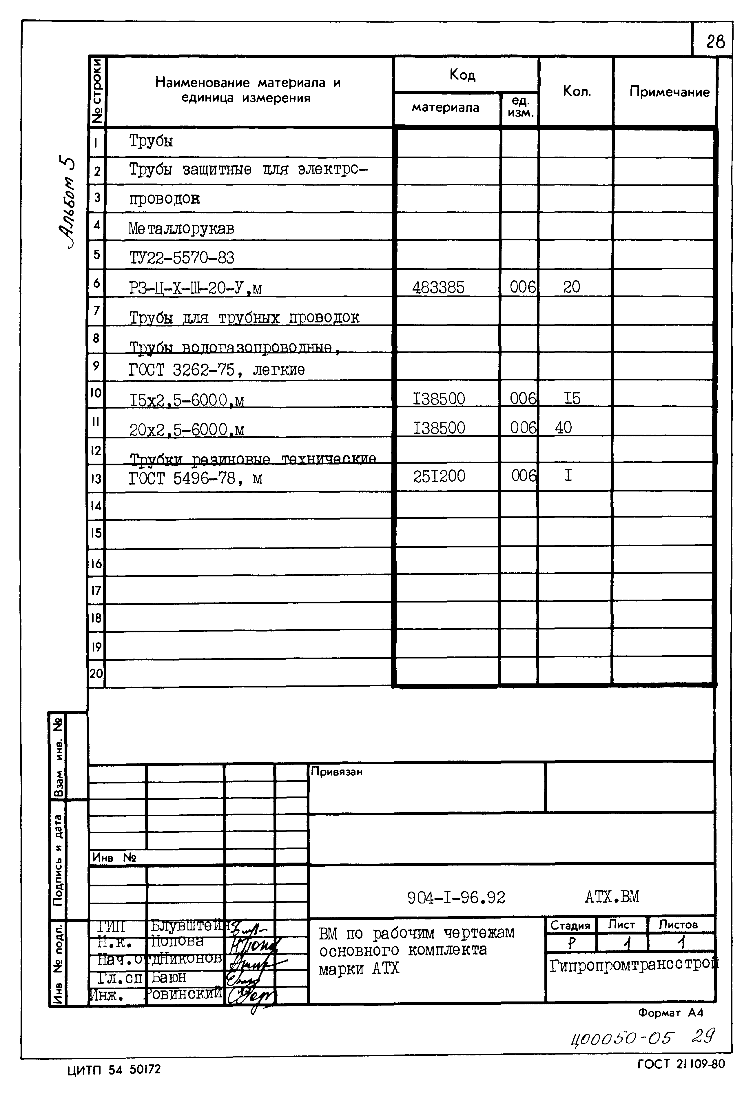 Типовой проект 904-1-96.92