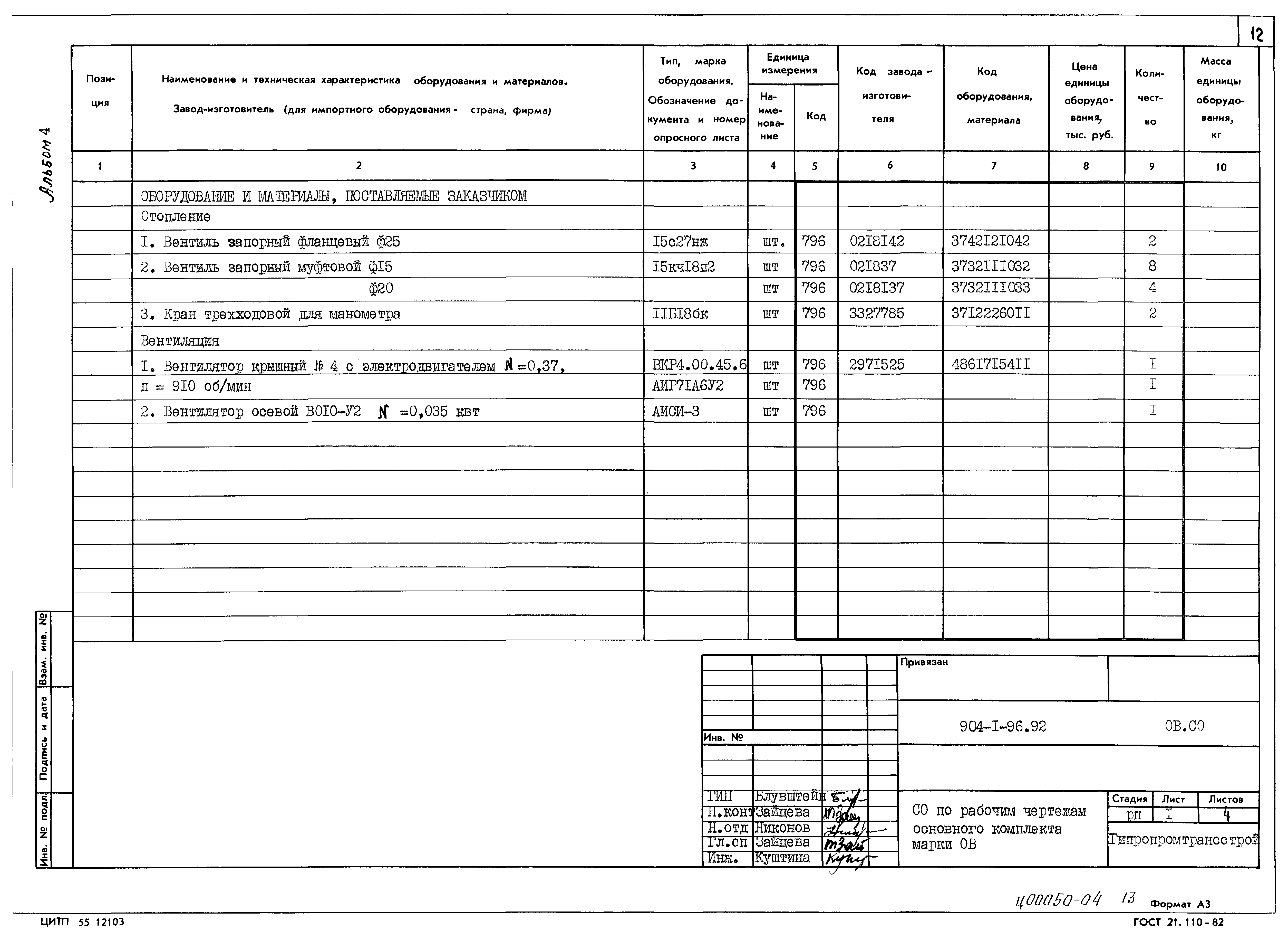 Типовой проект 904-1-96.92