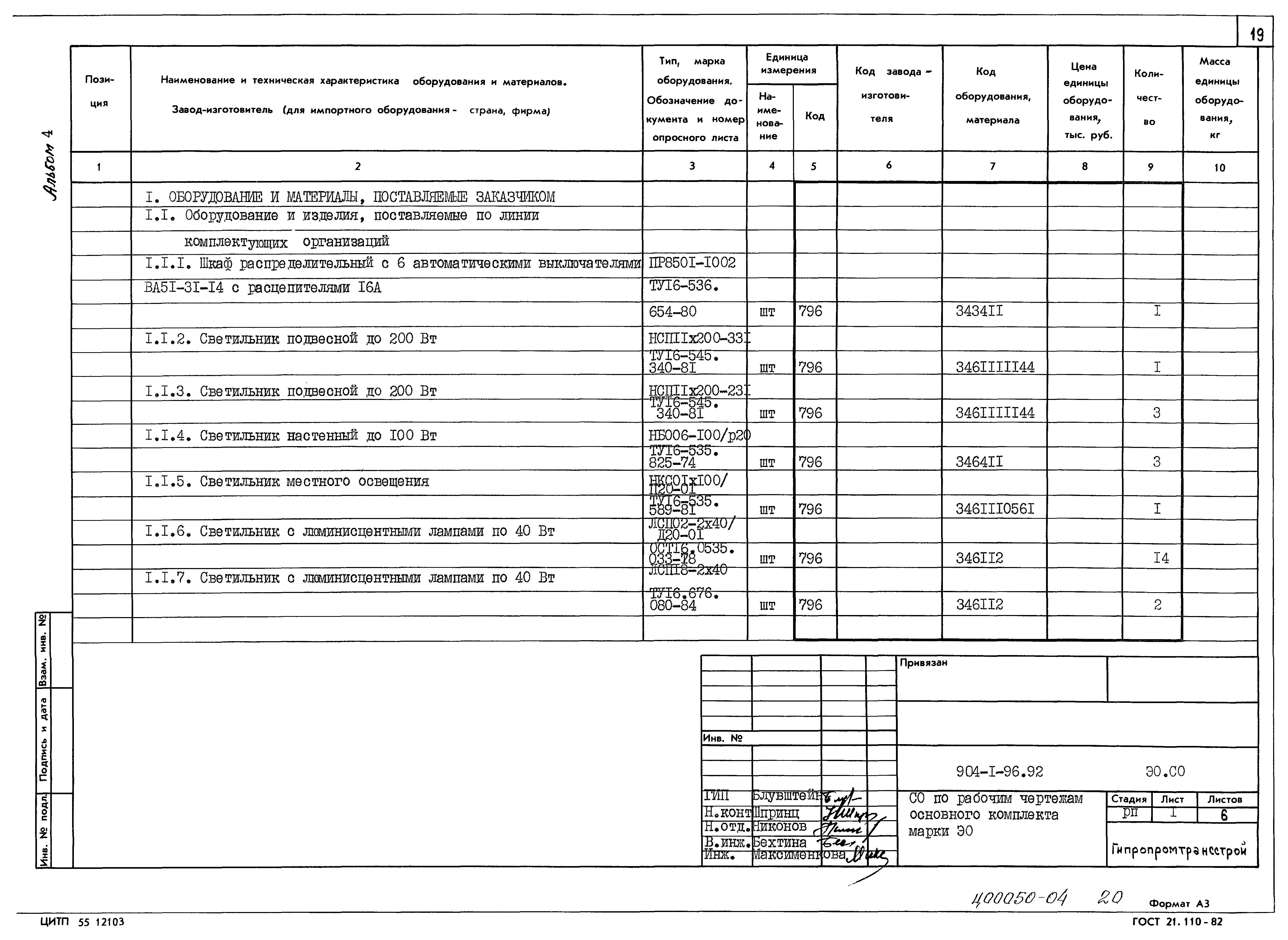 Типовой проект 904-1-96.92