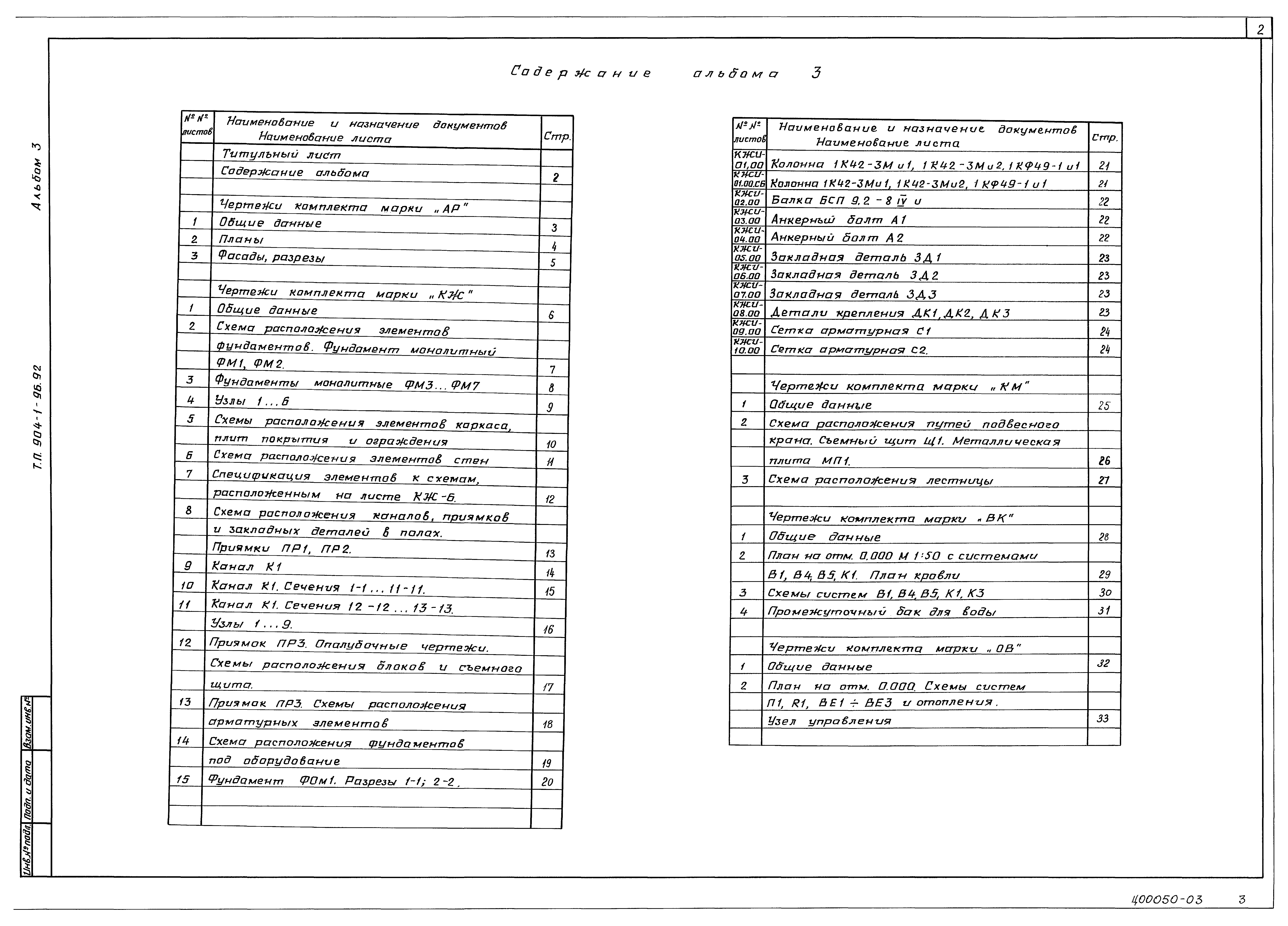 Типовой проект 904-1-96.92