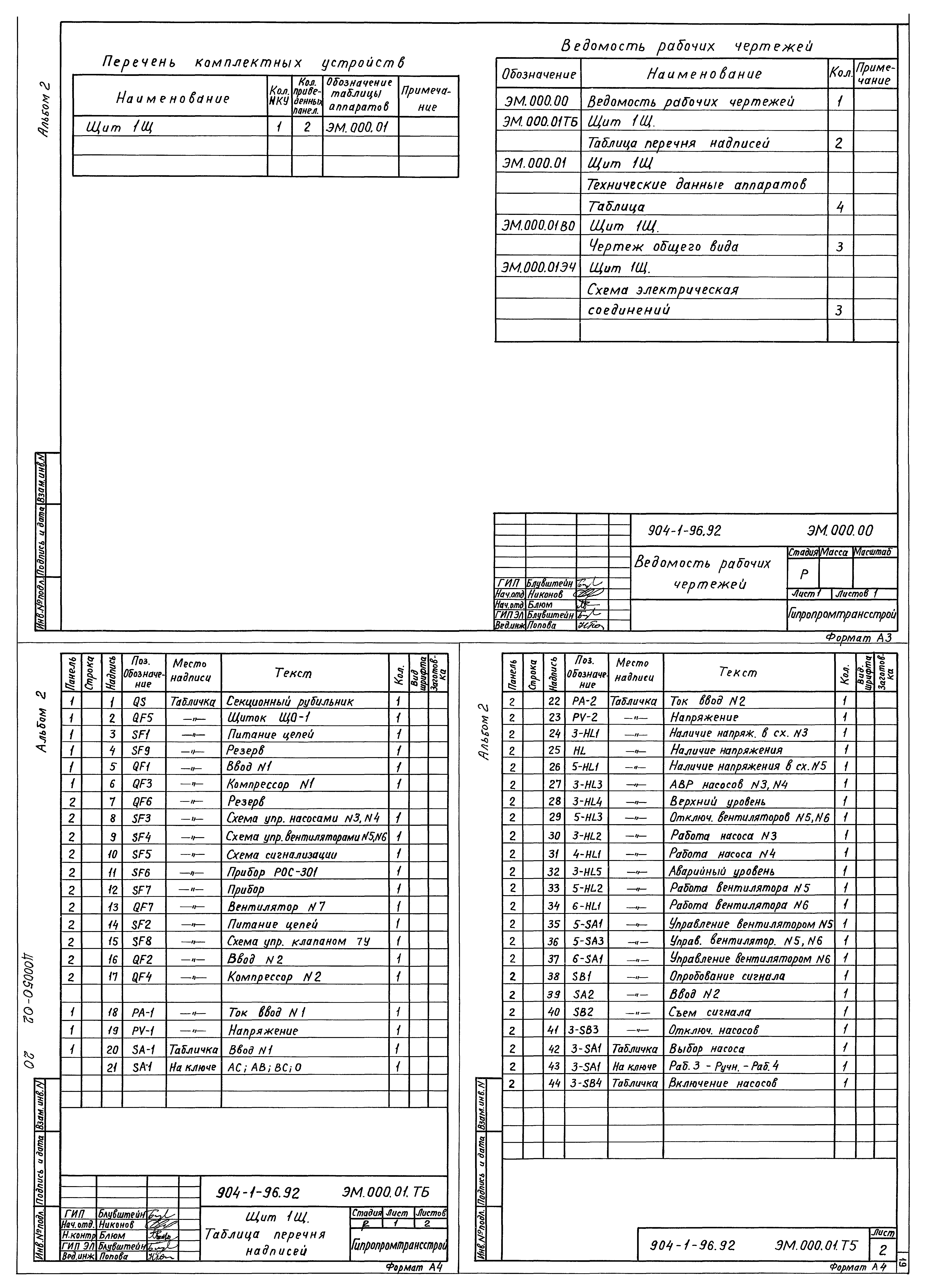 Типовой проект 904-1-96.92