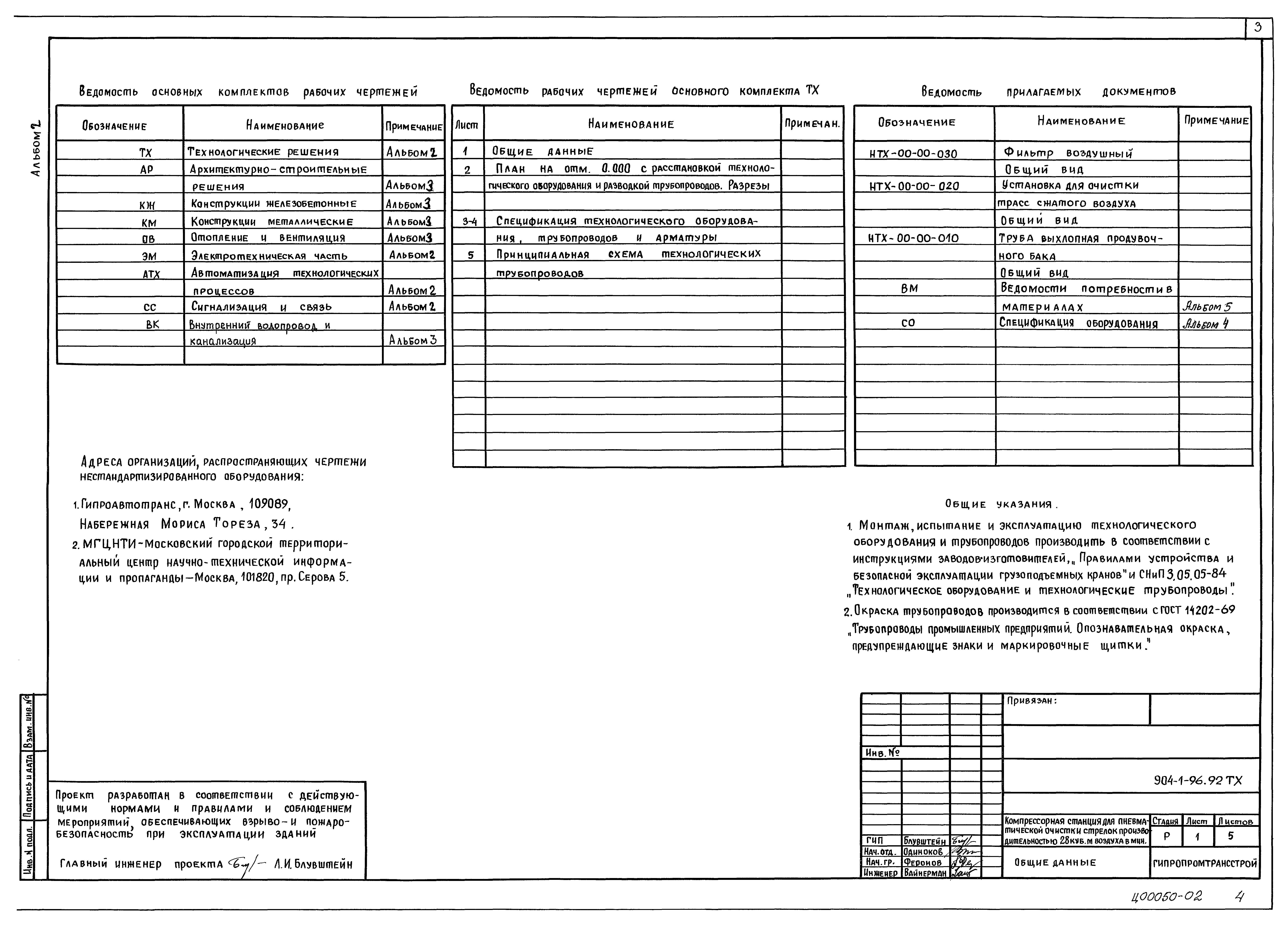 Типовой проект 904-1-96.92