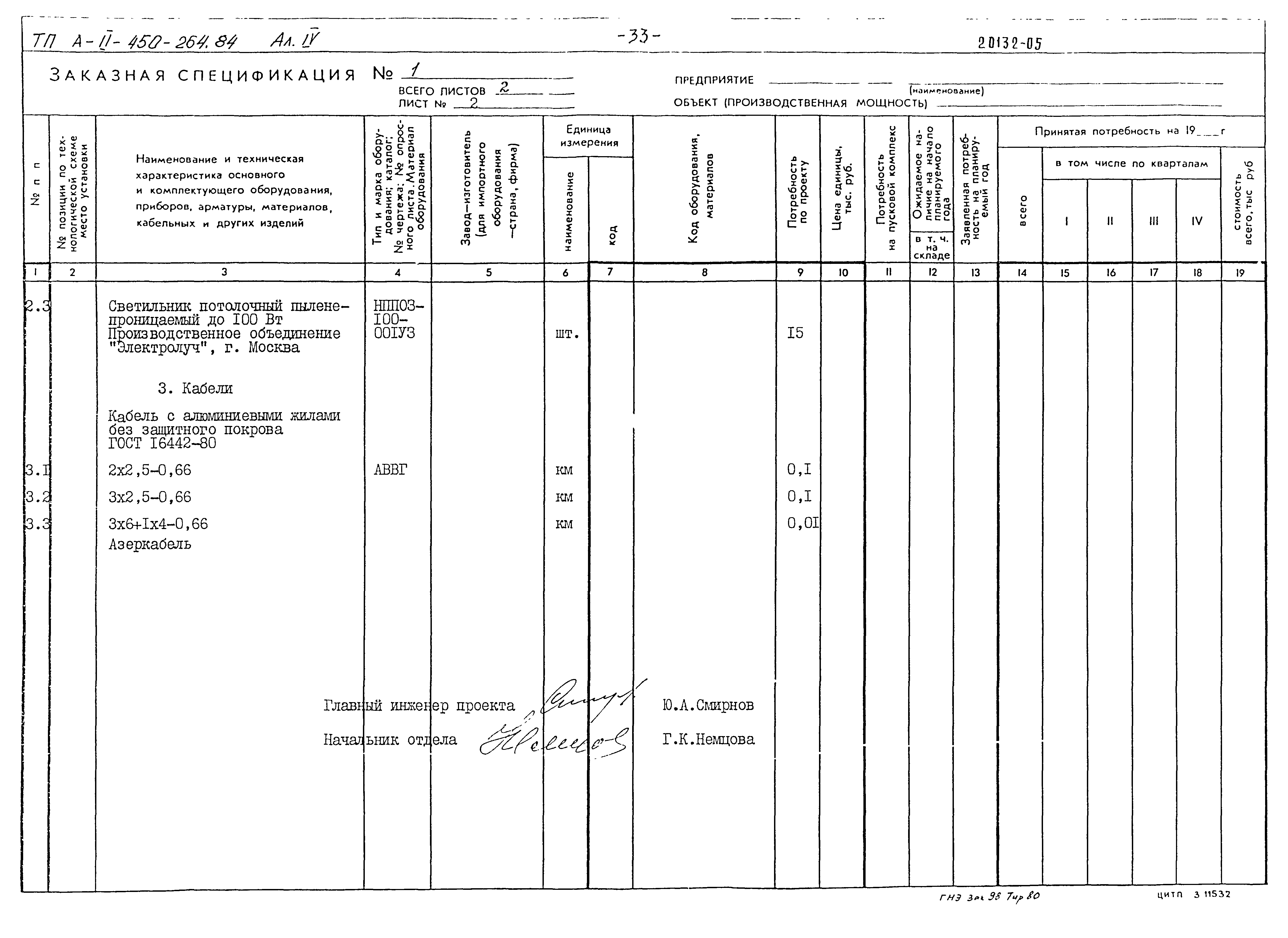 Типовой проект А-II-450-264.84