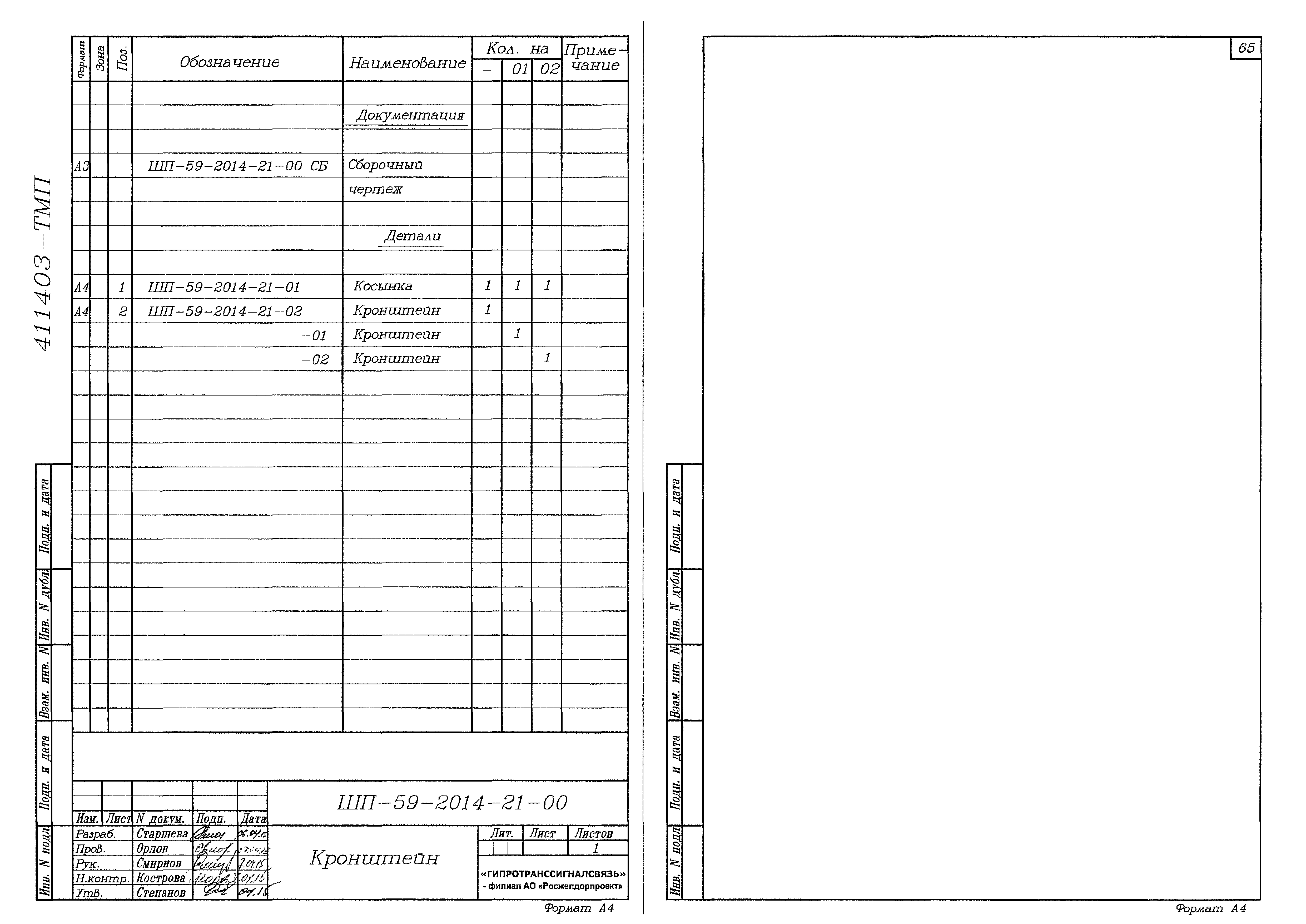 Типовые материалы для проектирования 411403-ТМП