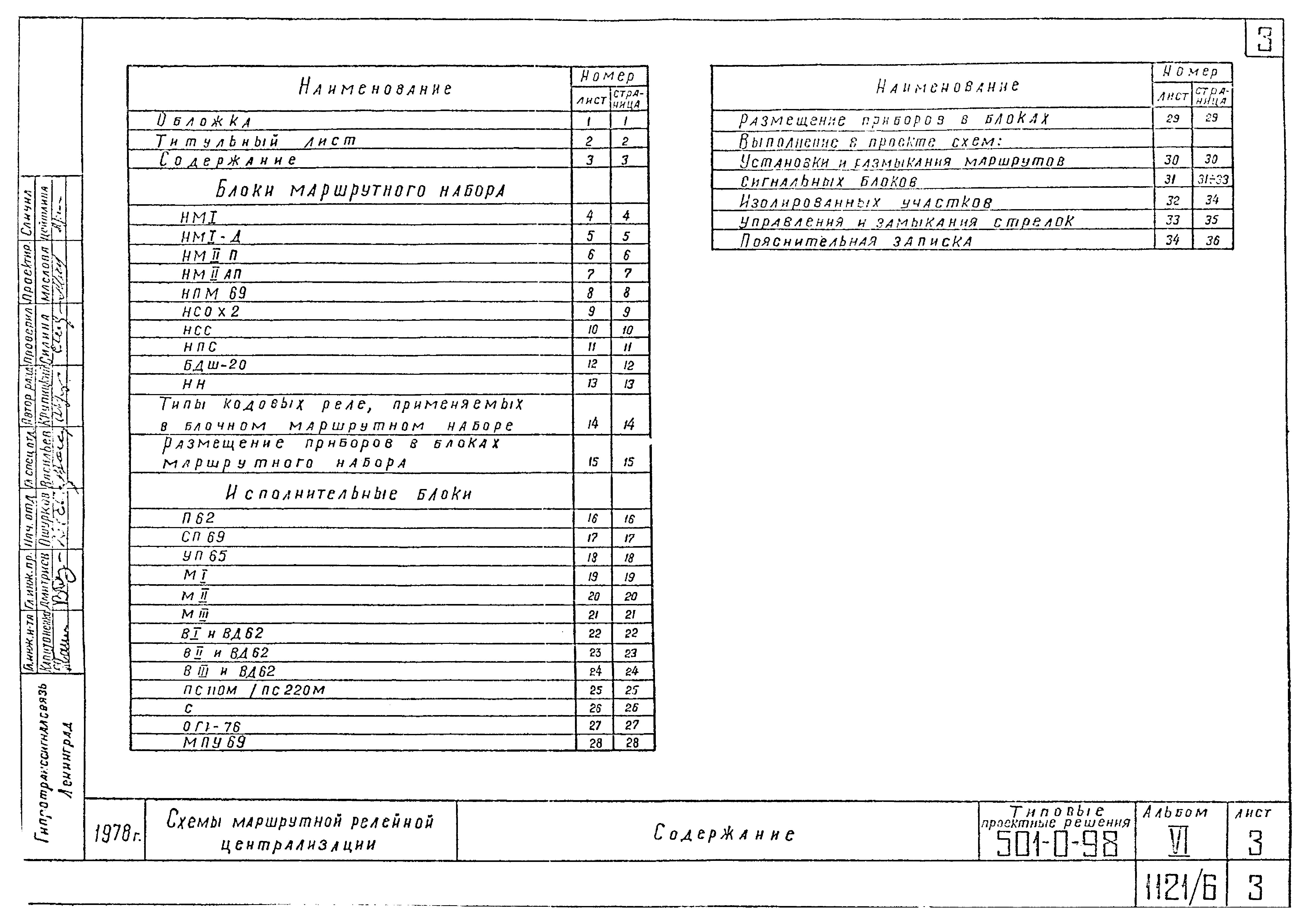 Типовые проектные решения 501-0-98