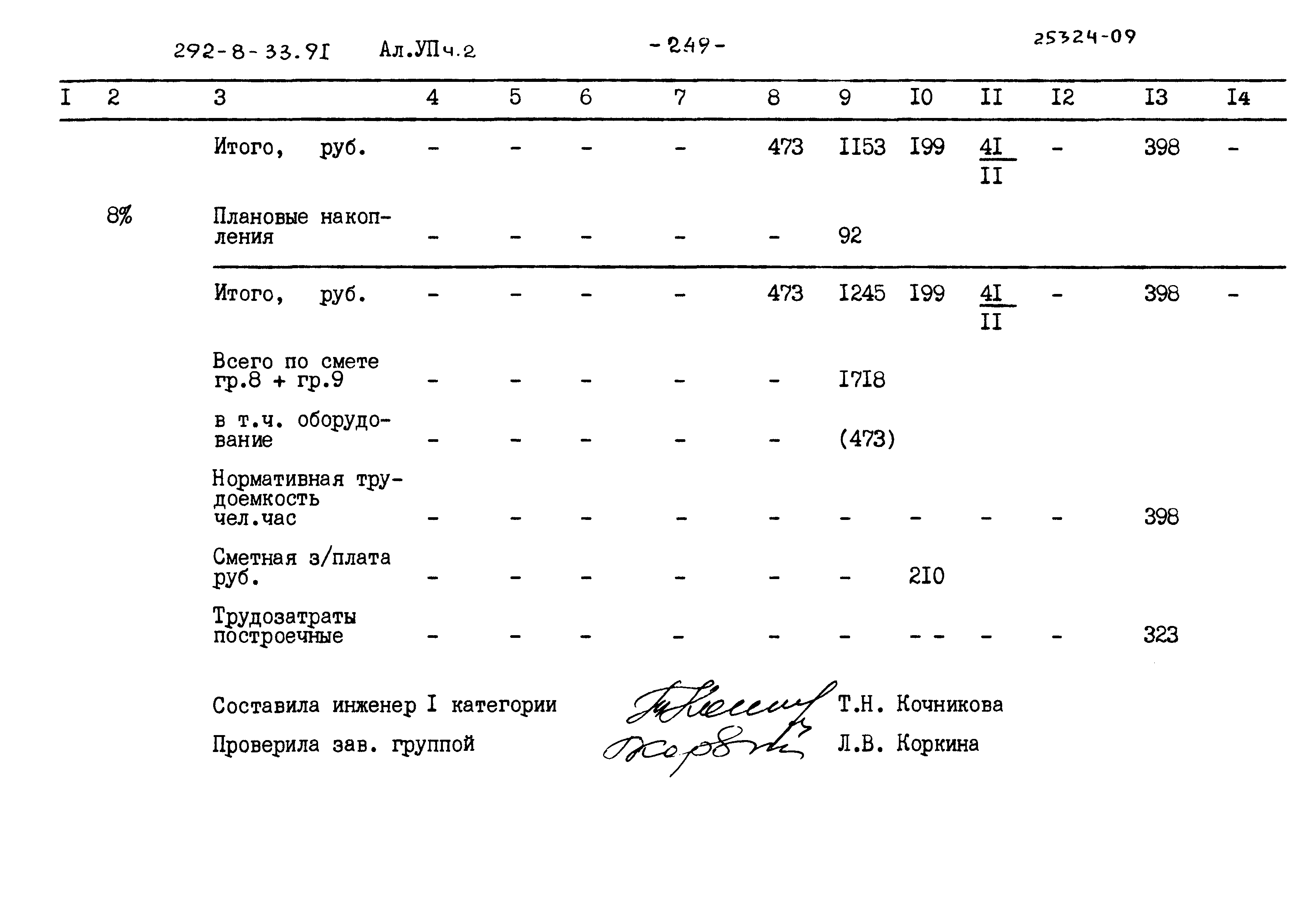 Типовой проект 292-8-33.91