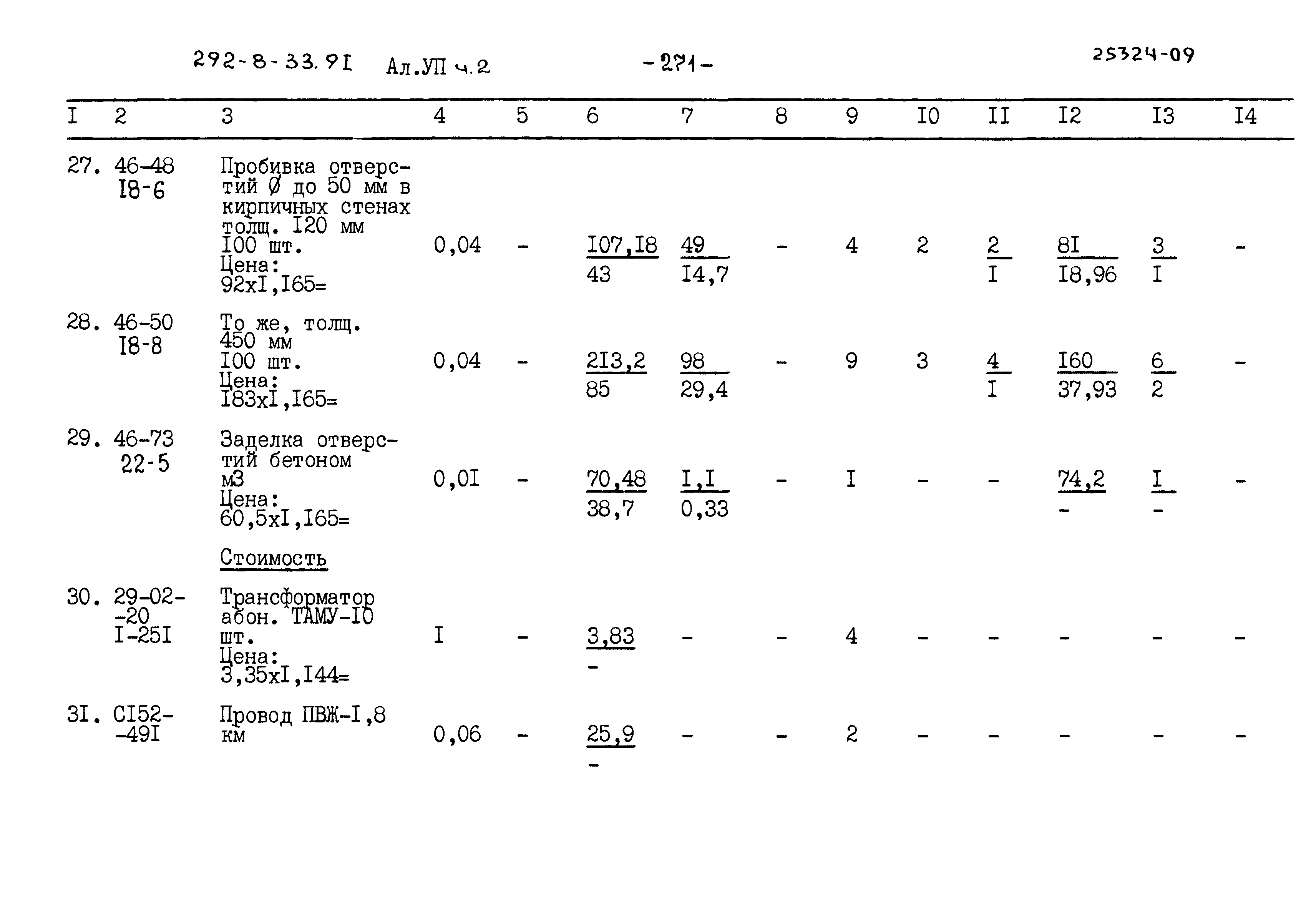 Типовой проект 292-8-33.91