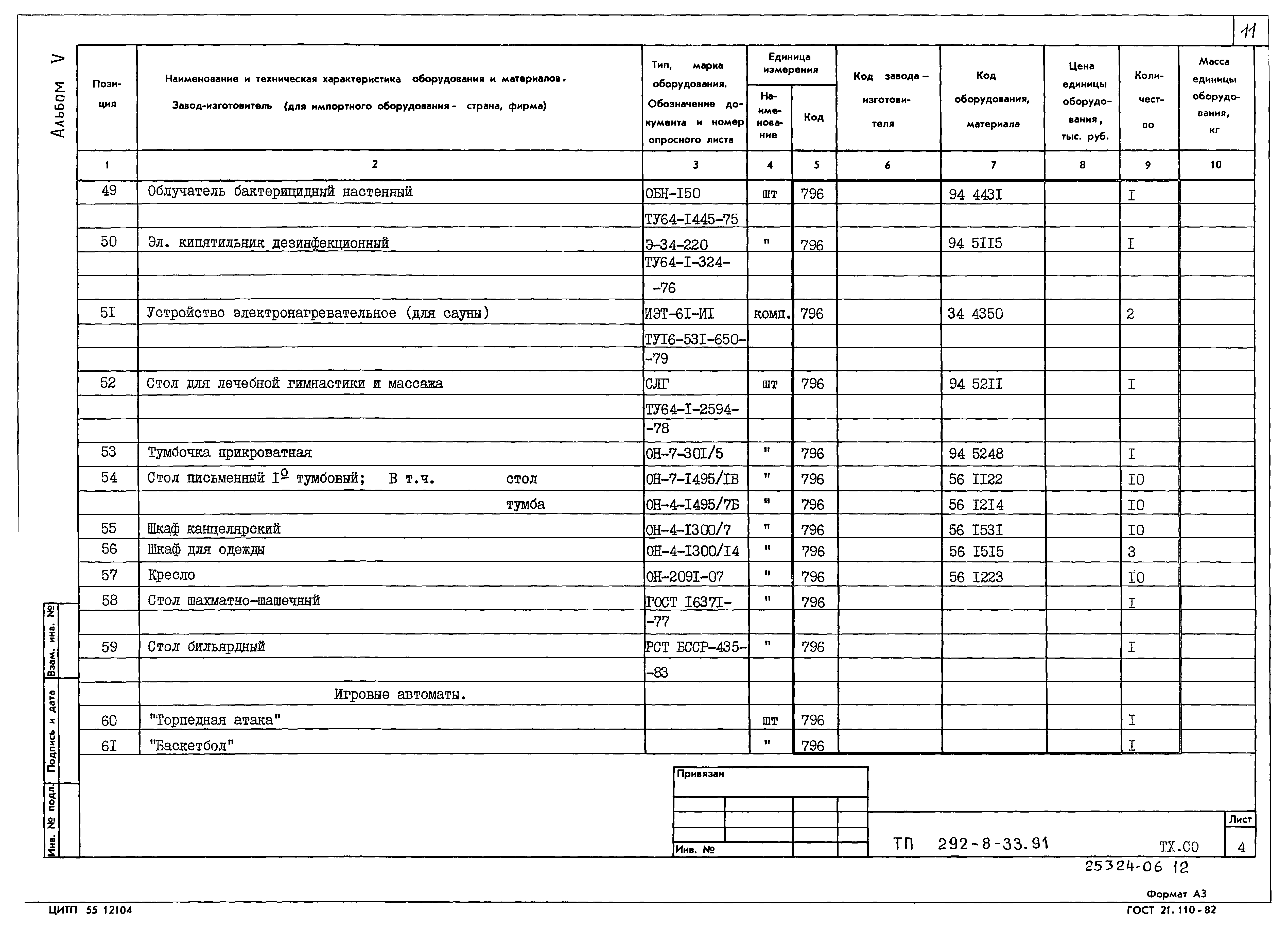 Типовой проект 292-8-33.91