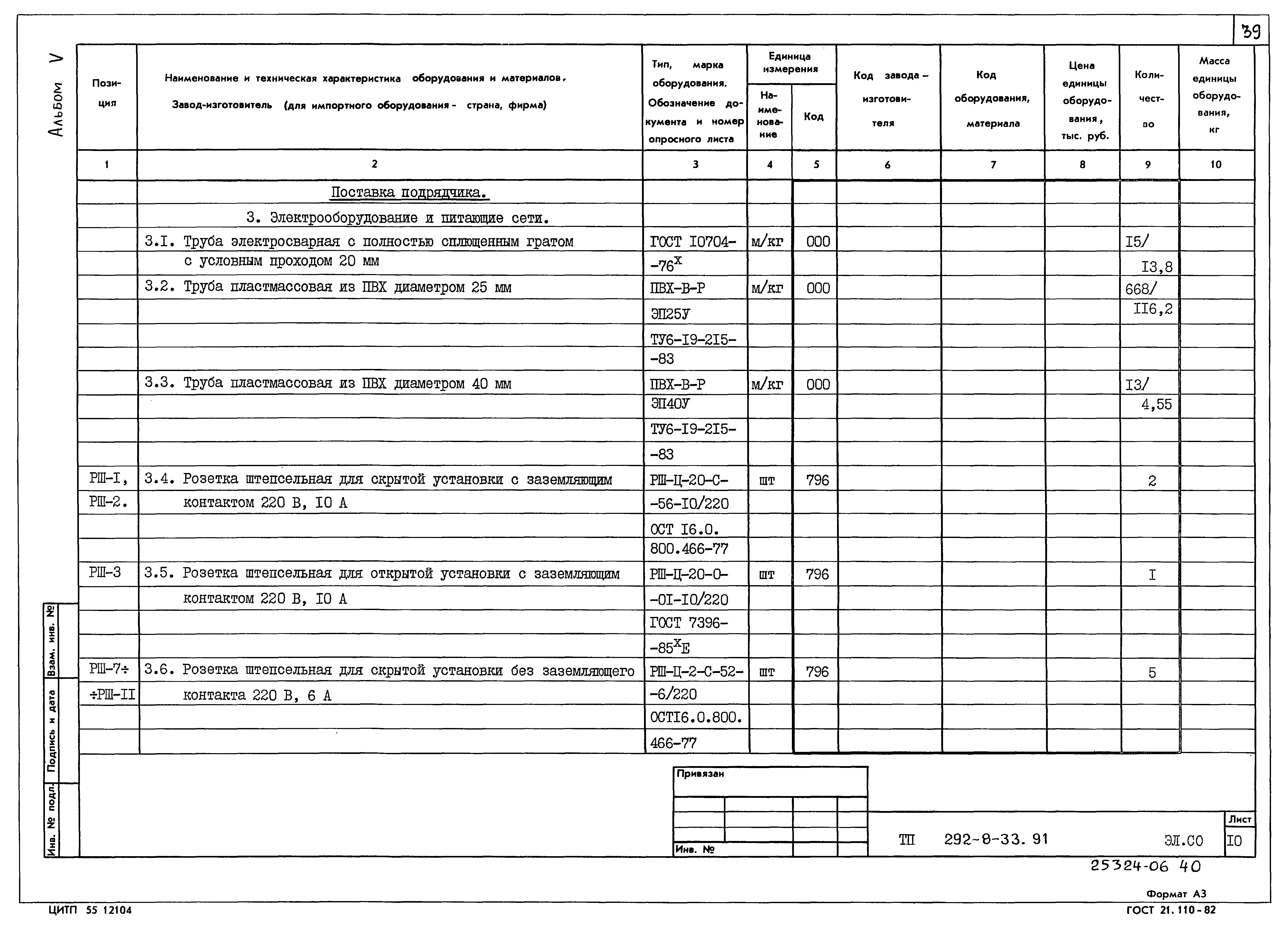 Типовой проект 292-8-33.91