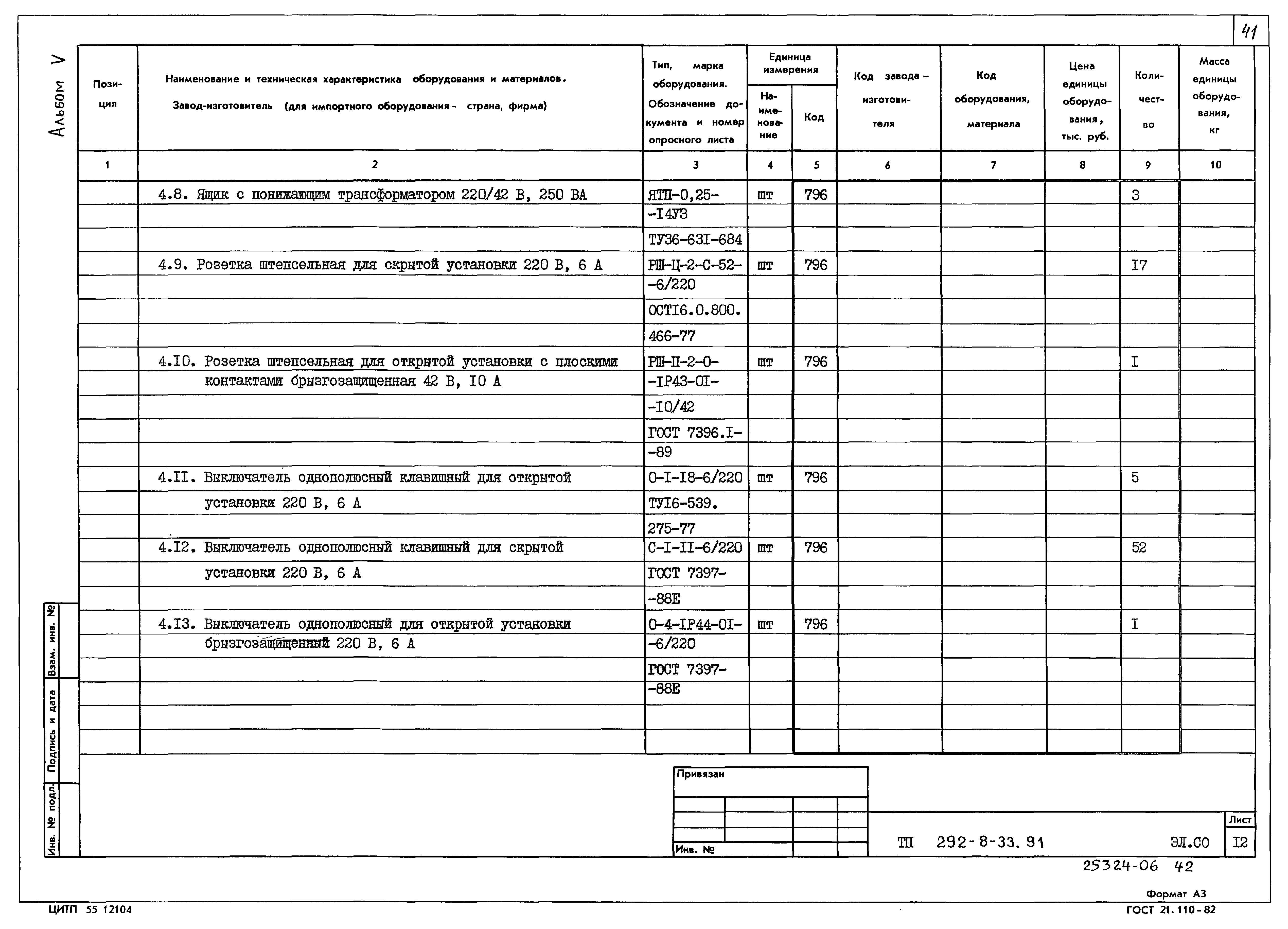Типовой проект 292-8-33.91