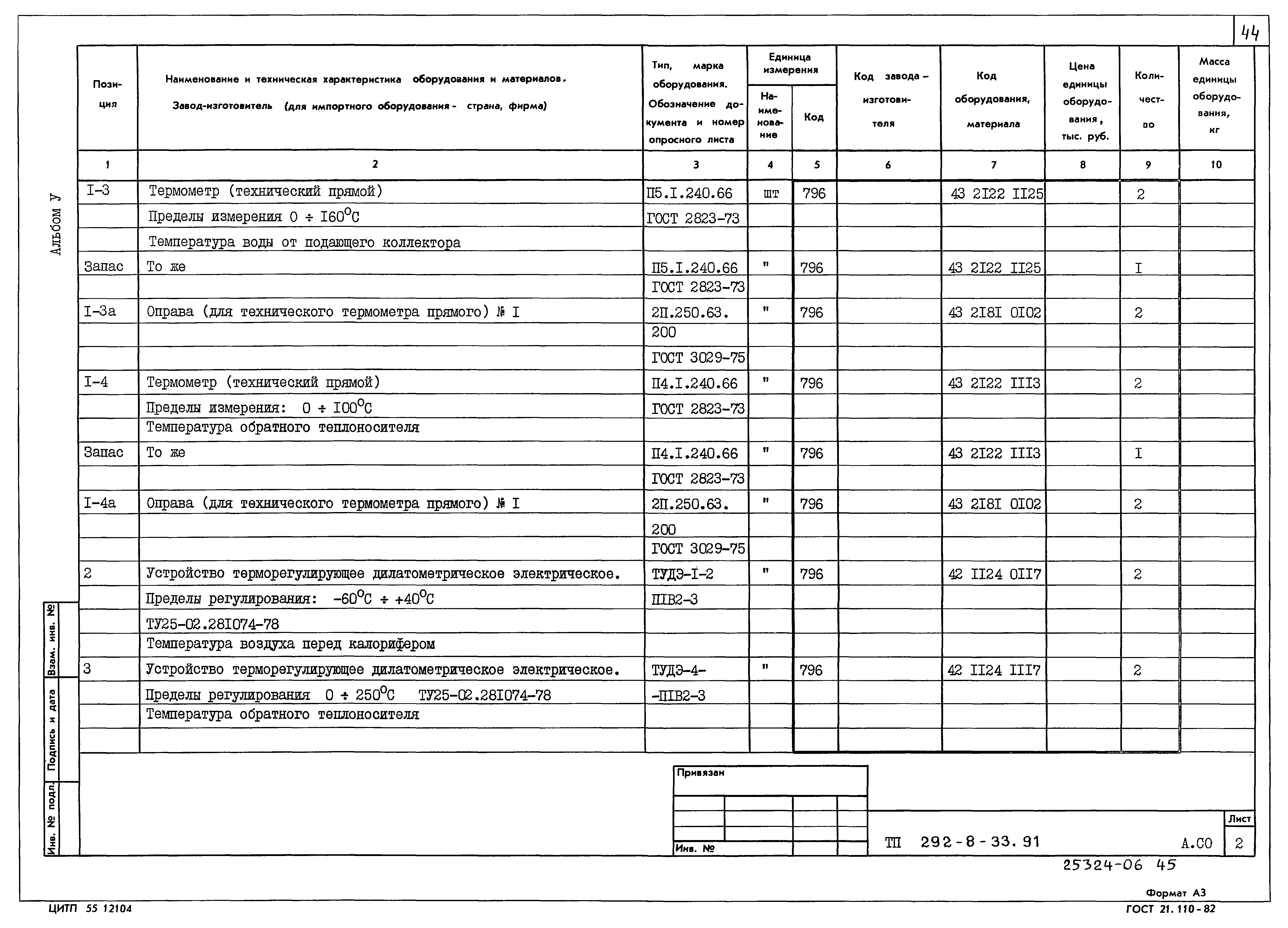 Типовой проект 292-8-33.91