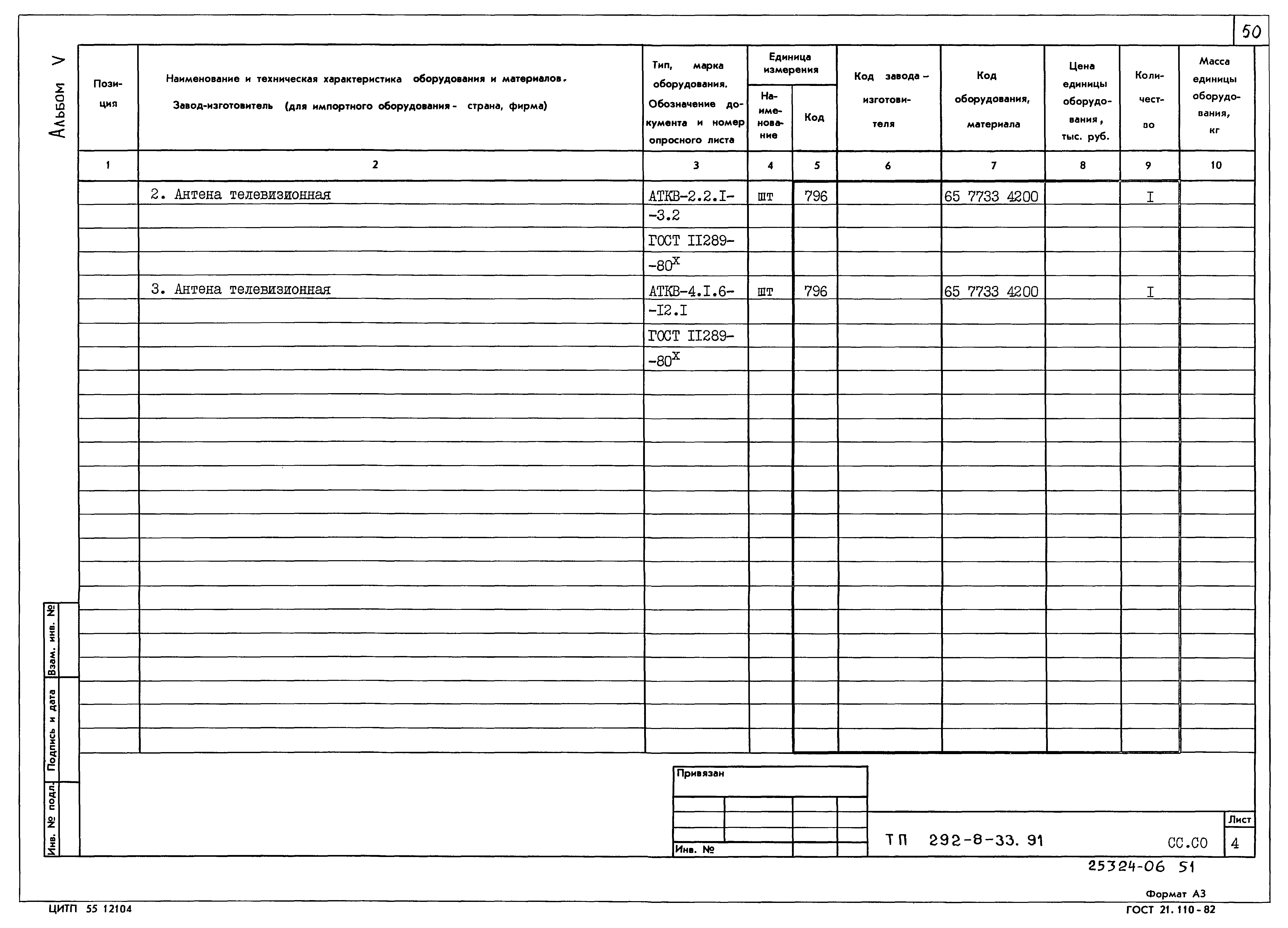 Типовой проект 292-8-33.91