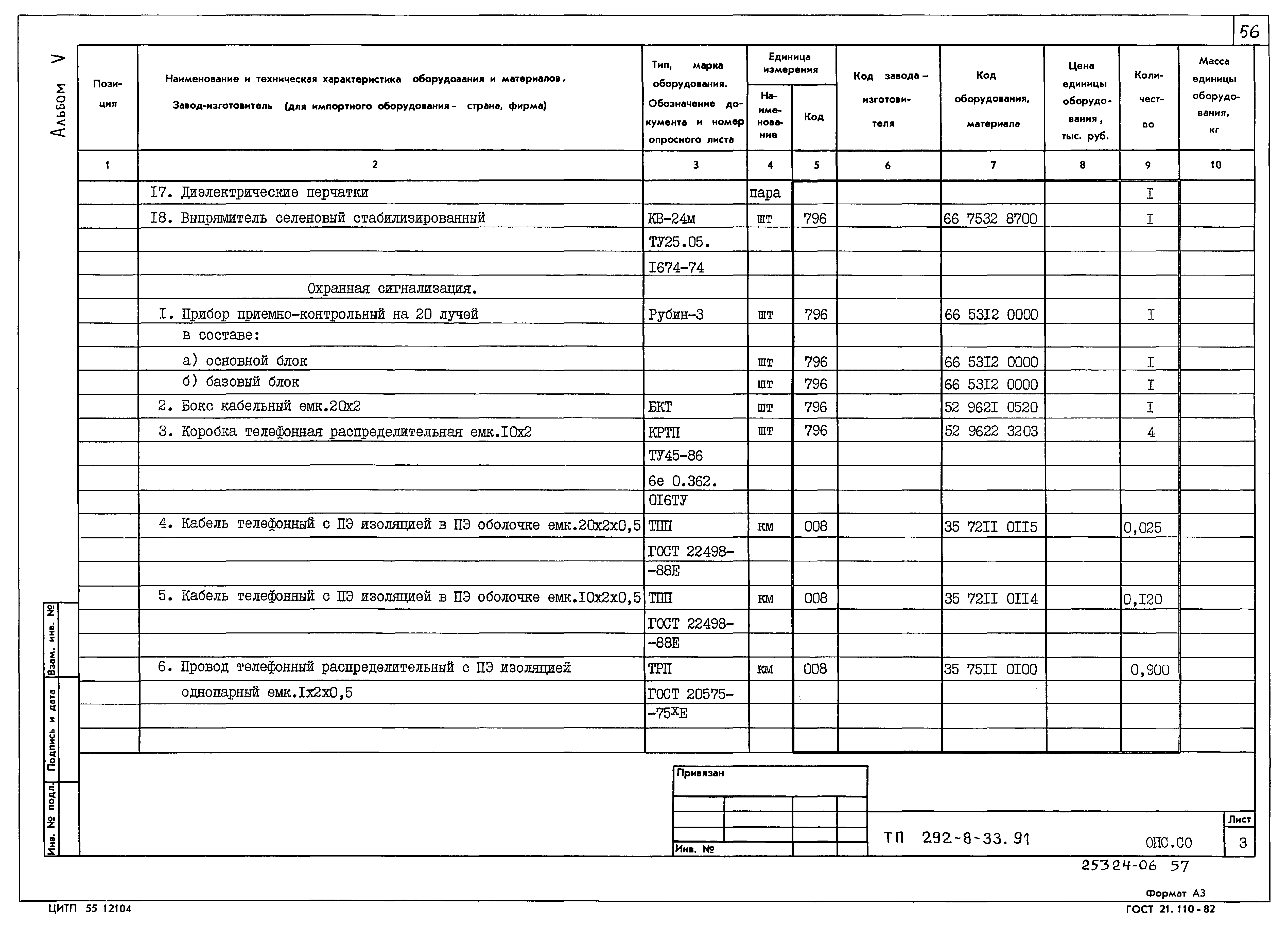 Типовой проект 292-8-33.91