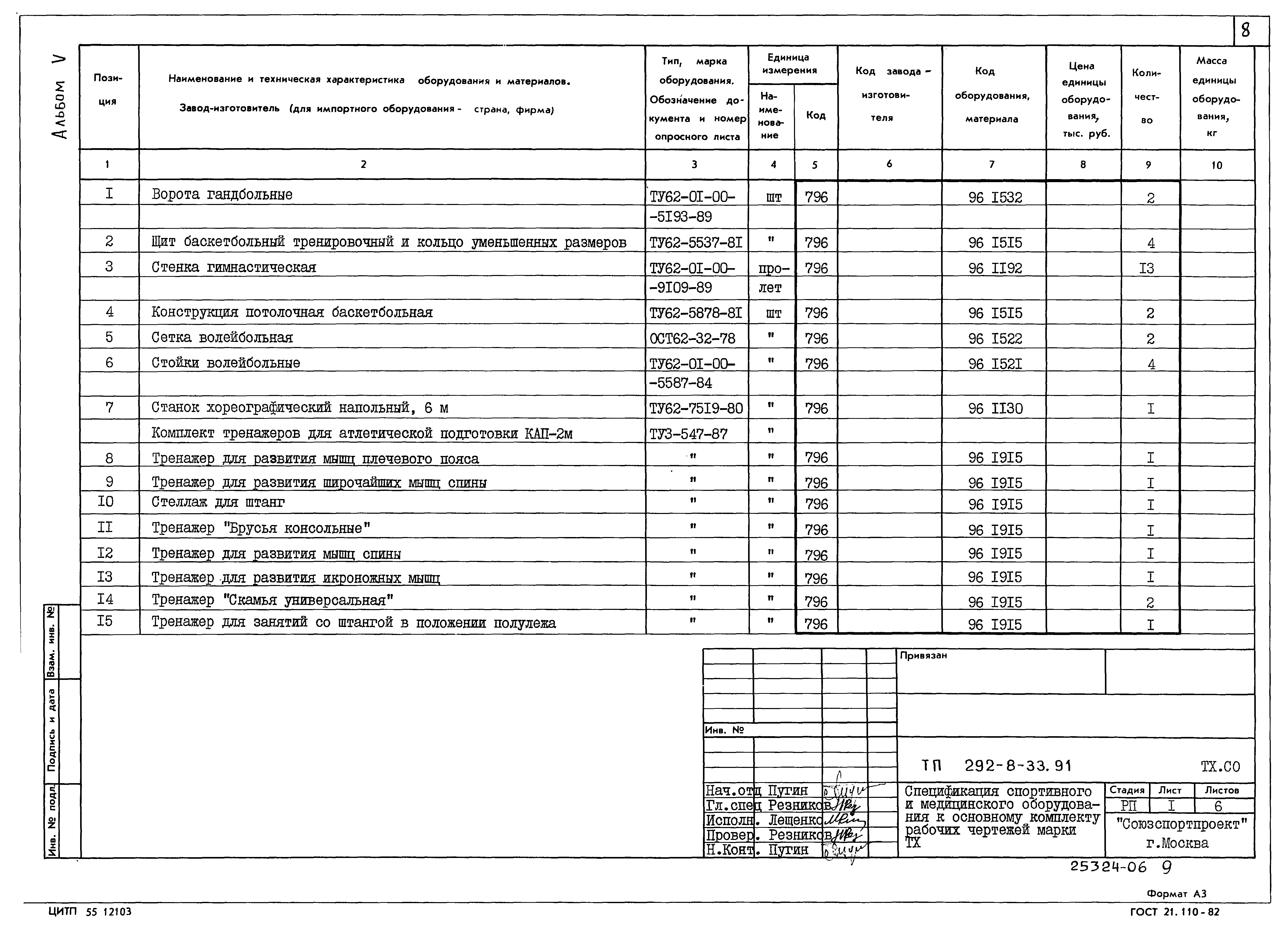 Типовой проект 292-8-33.91