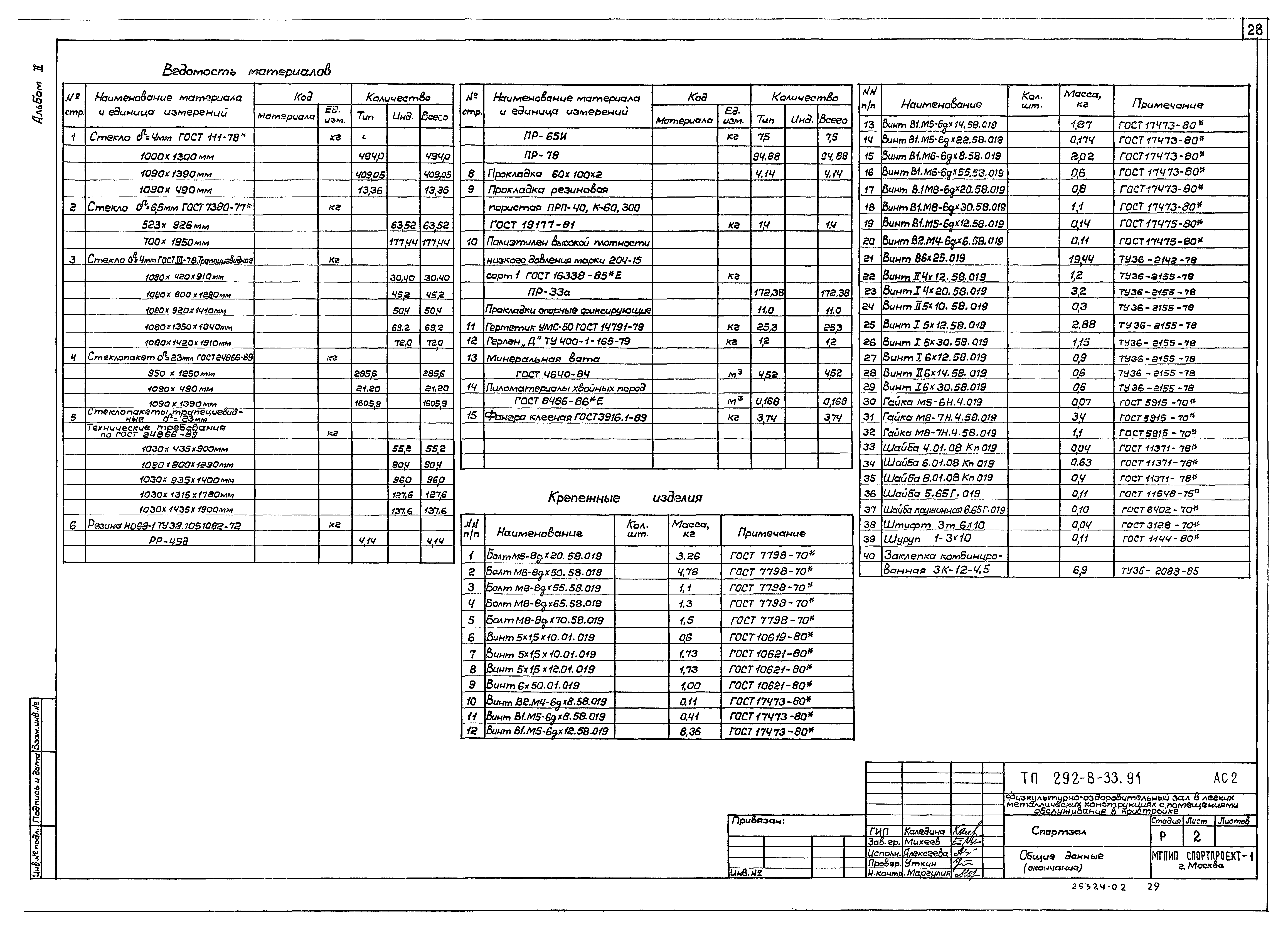 Типовой проект 292-8-33.91