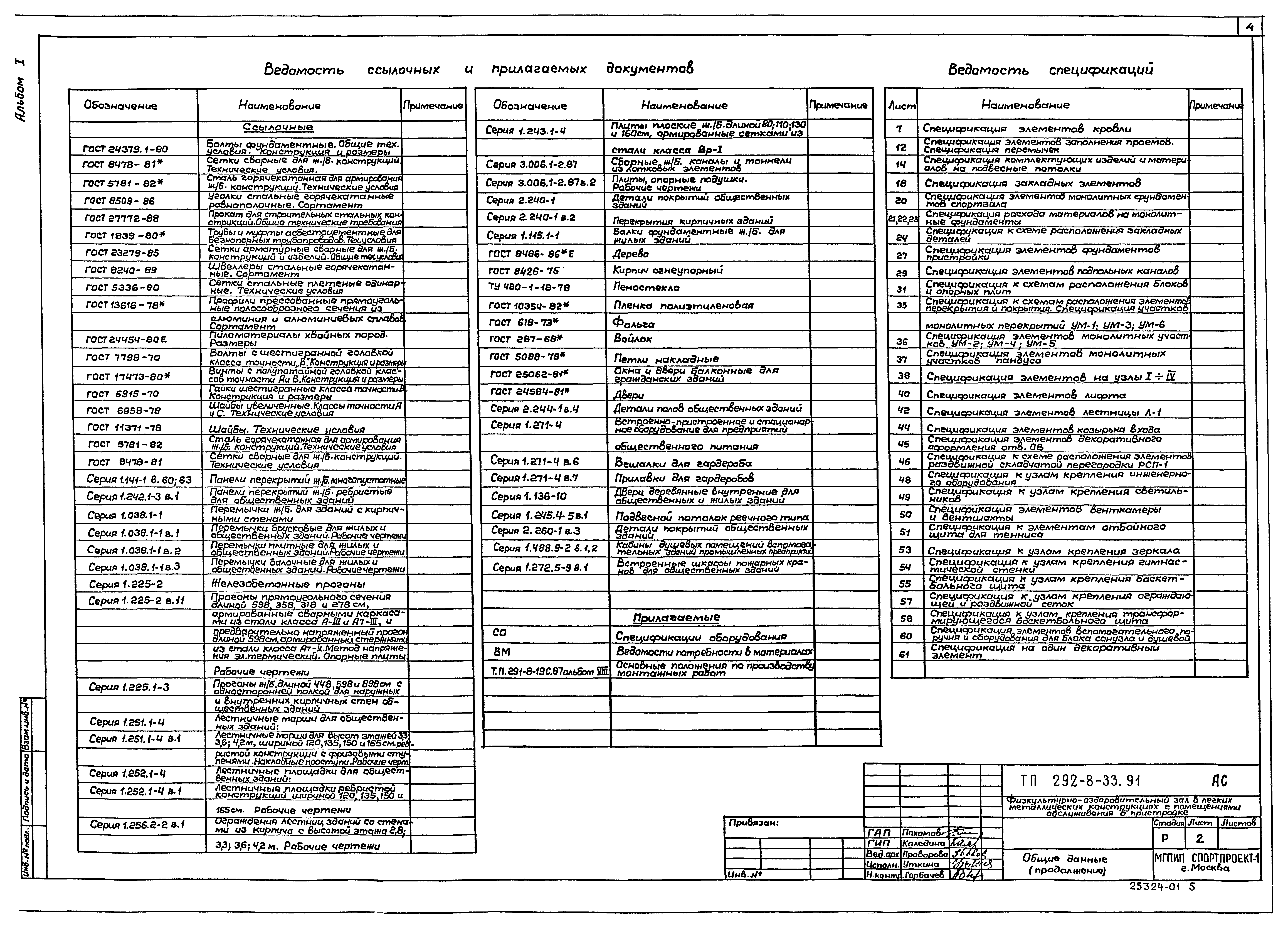 Типовой проект 292-8-33.91