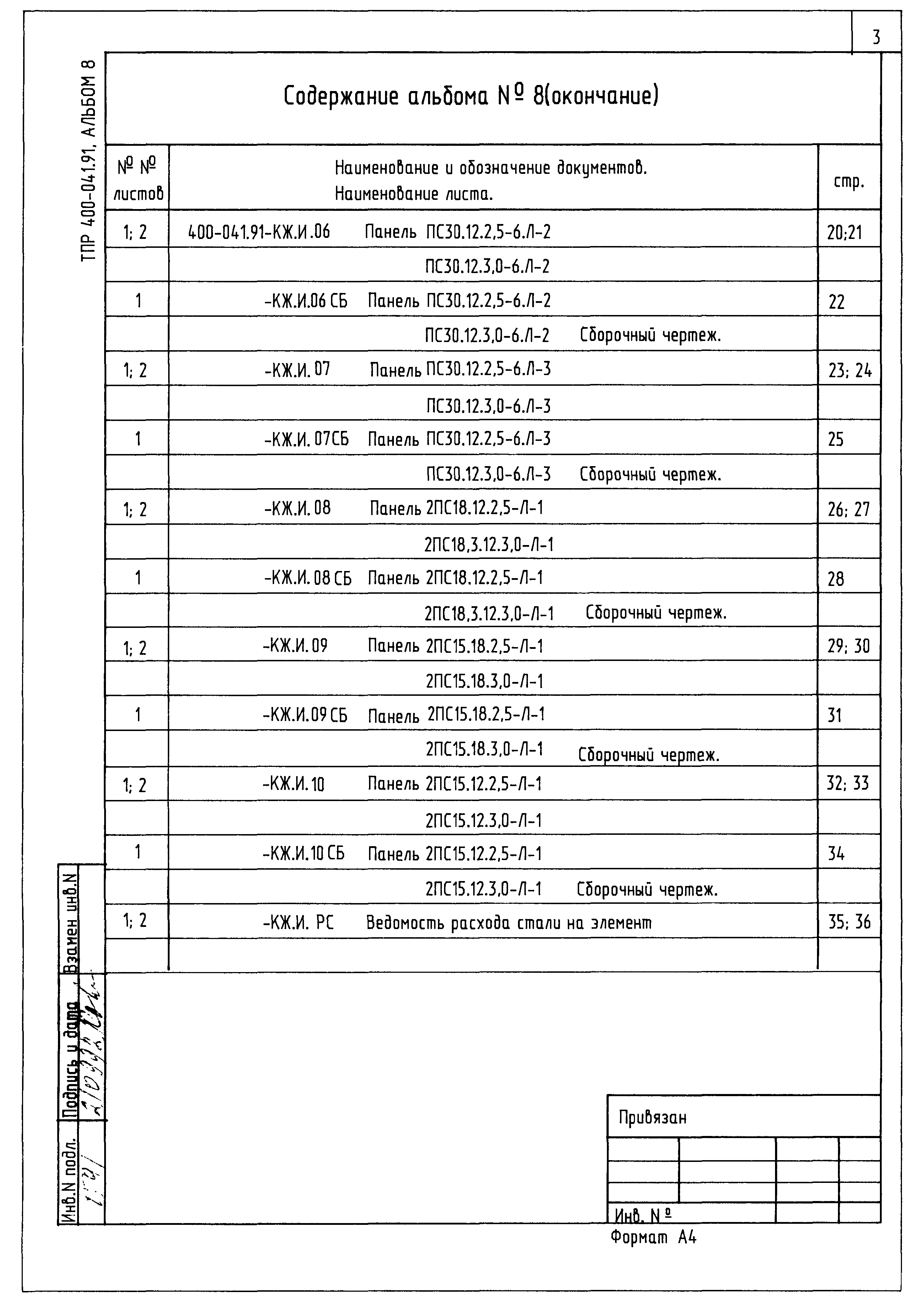 Типовые проектные решения 400-041.91