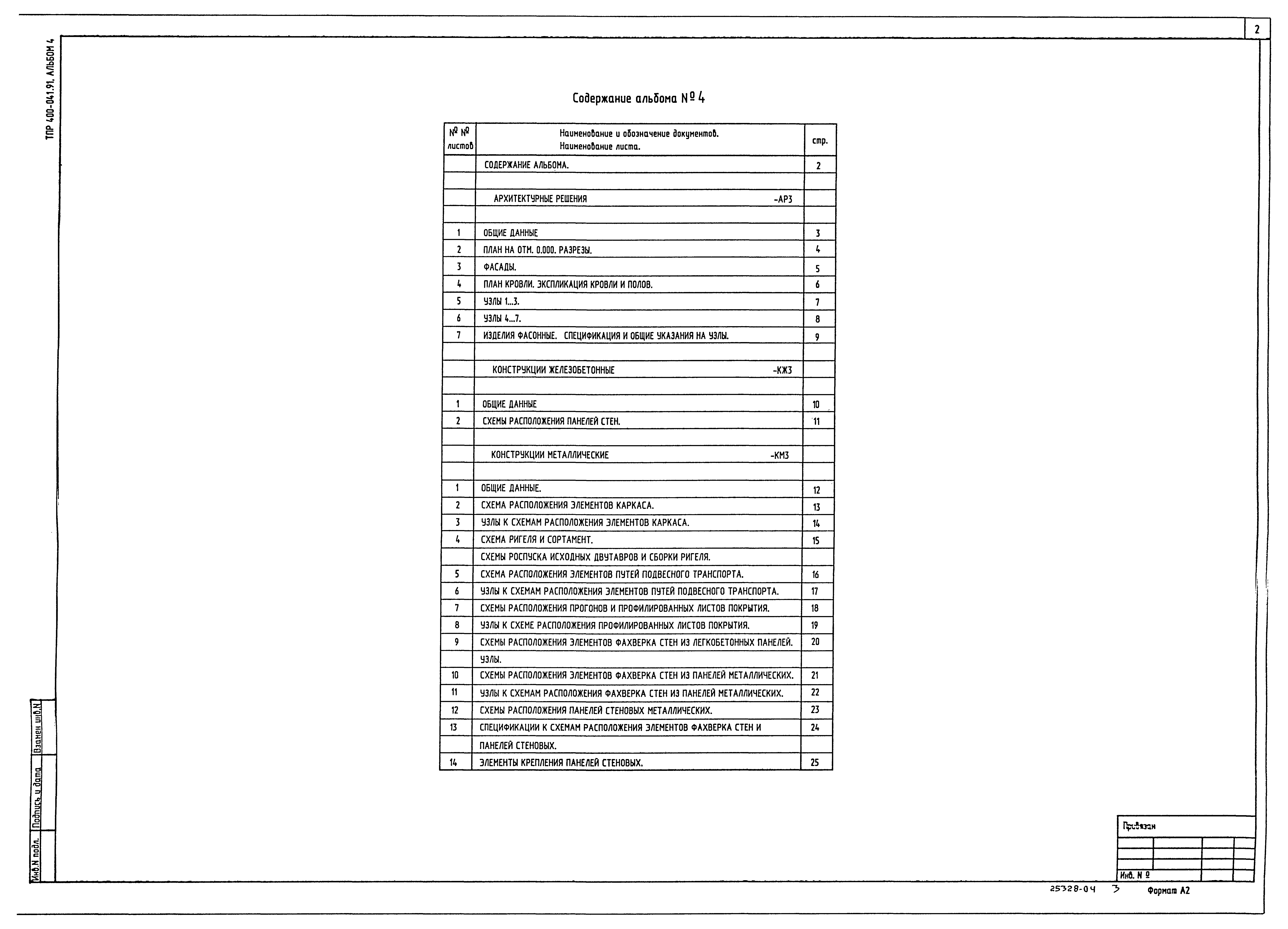 Типовые проектные решения 400-041.91