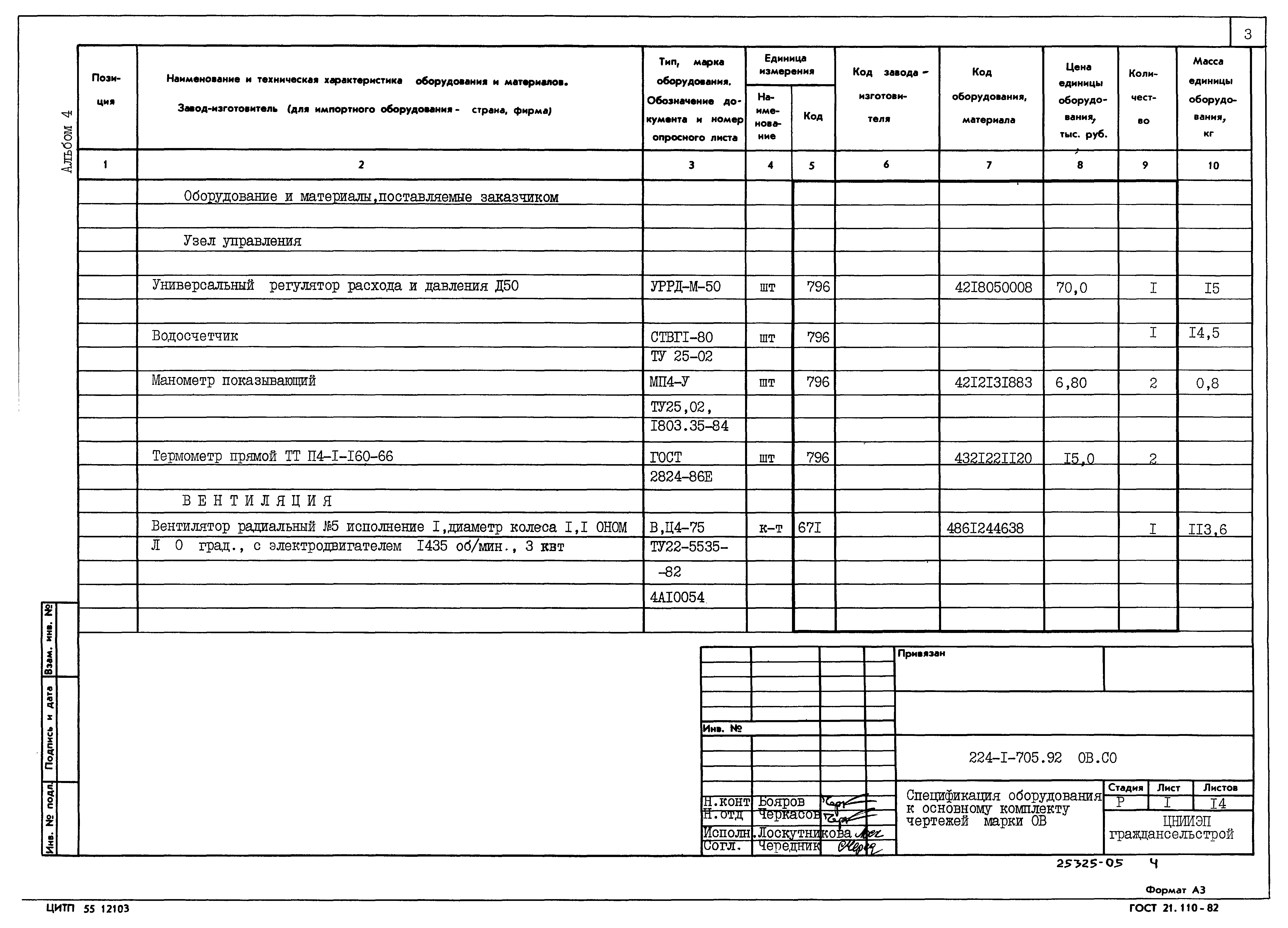 Типовой проект 224-1-705.92