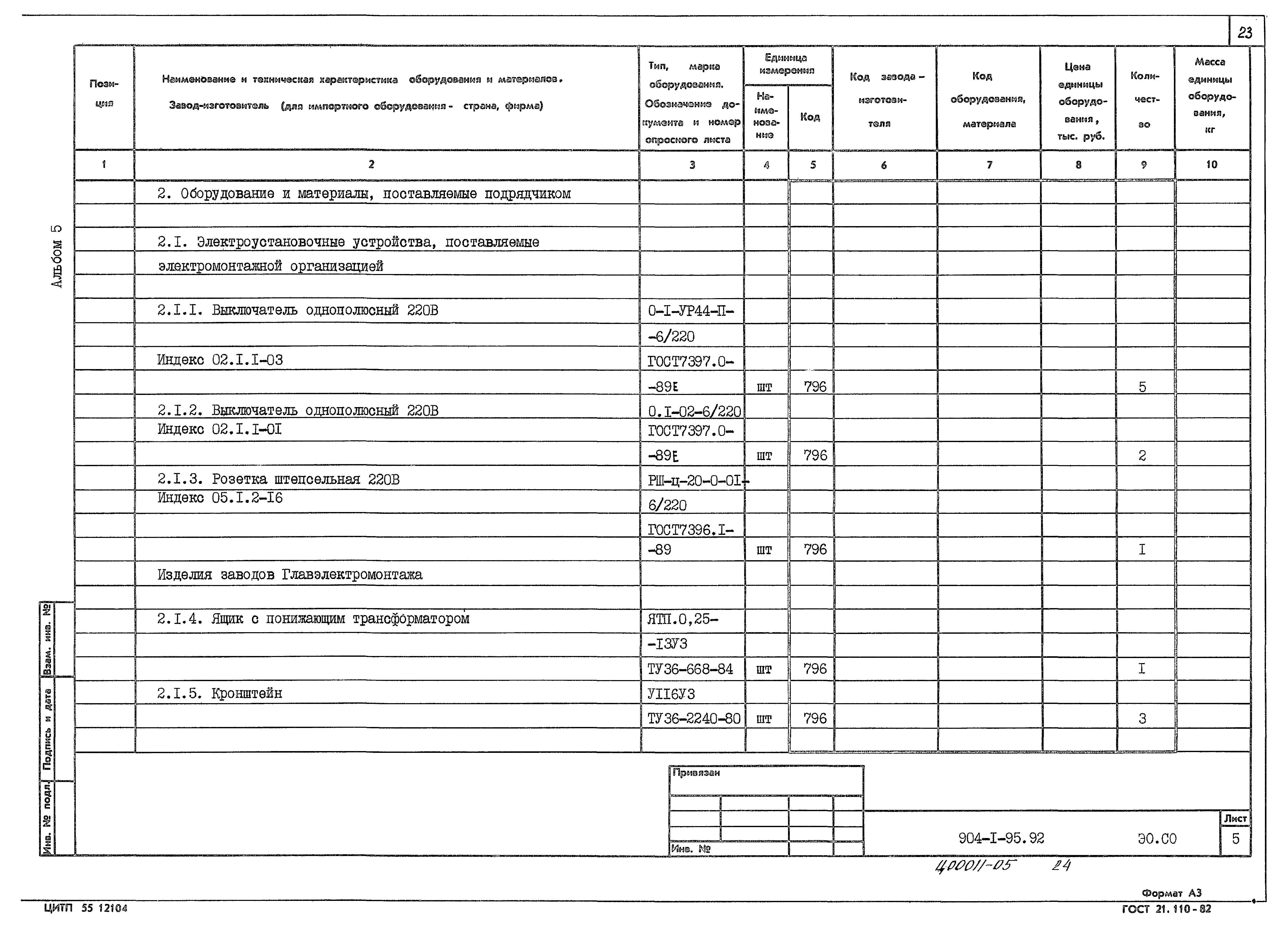Типовой проект 904-1-95.92