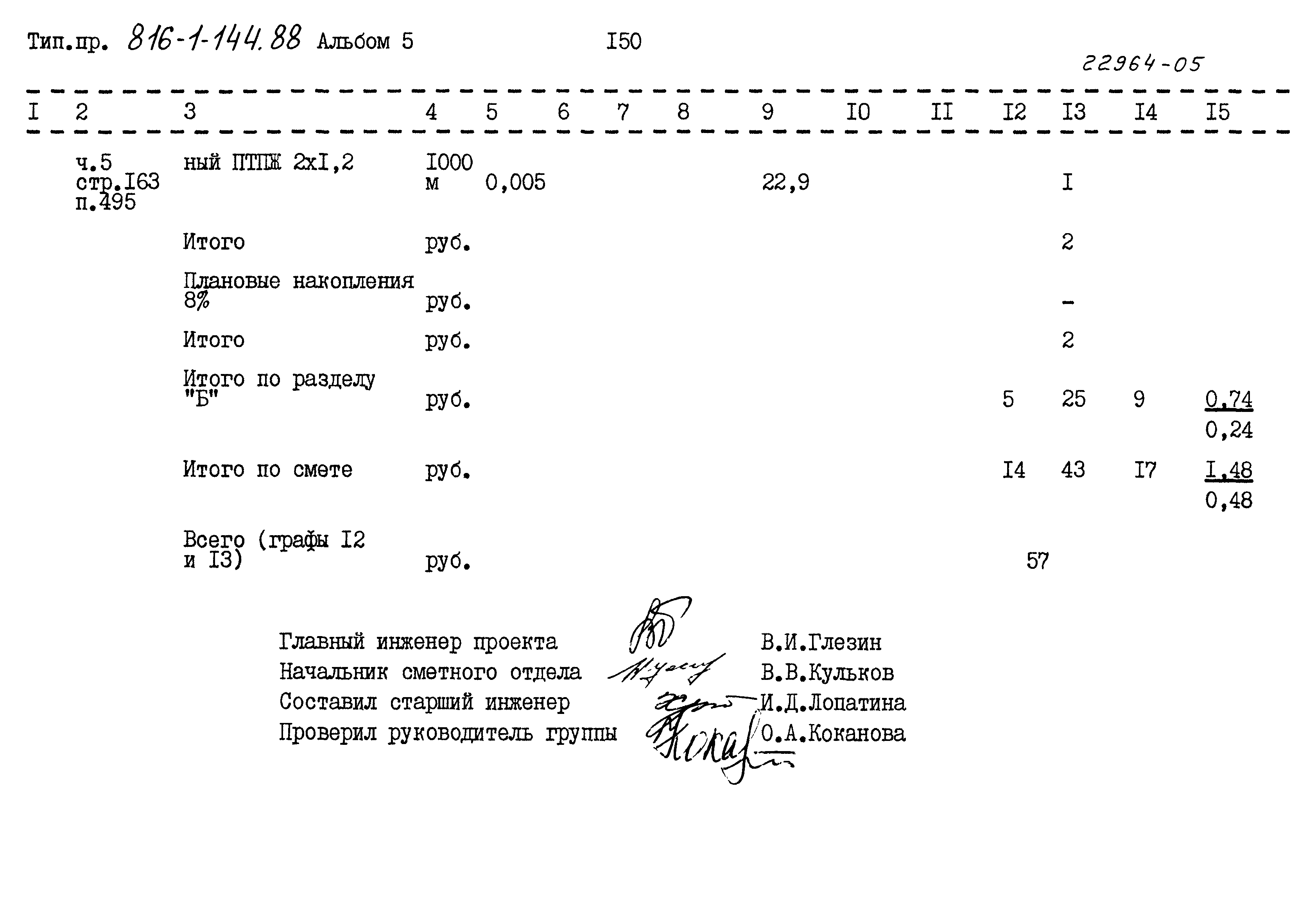 Типовой проект 816-1-144.88