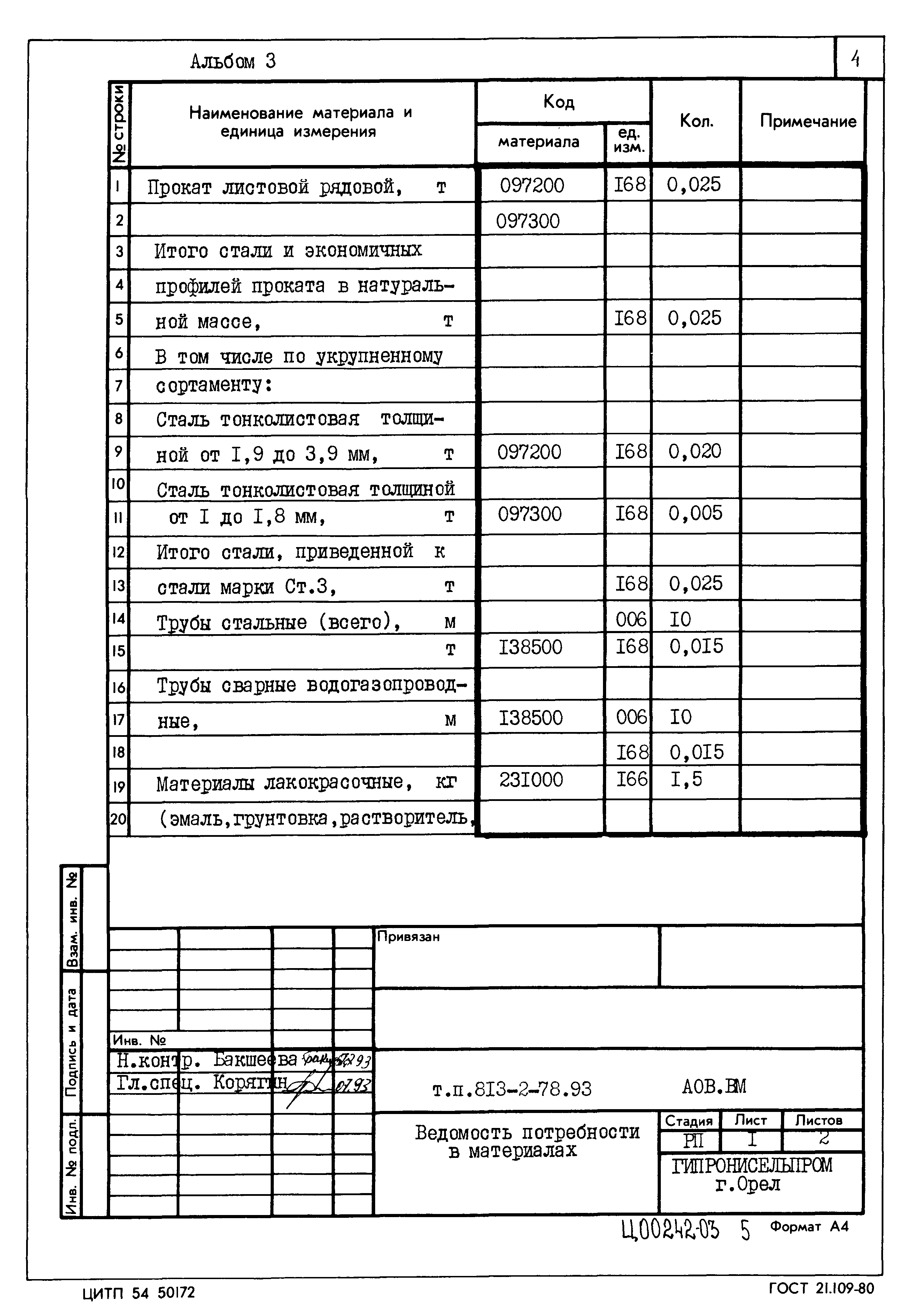 Типовой проект 813-2-78.93