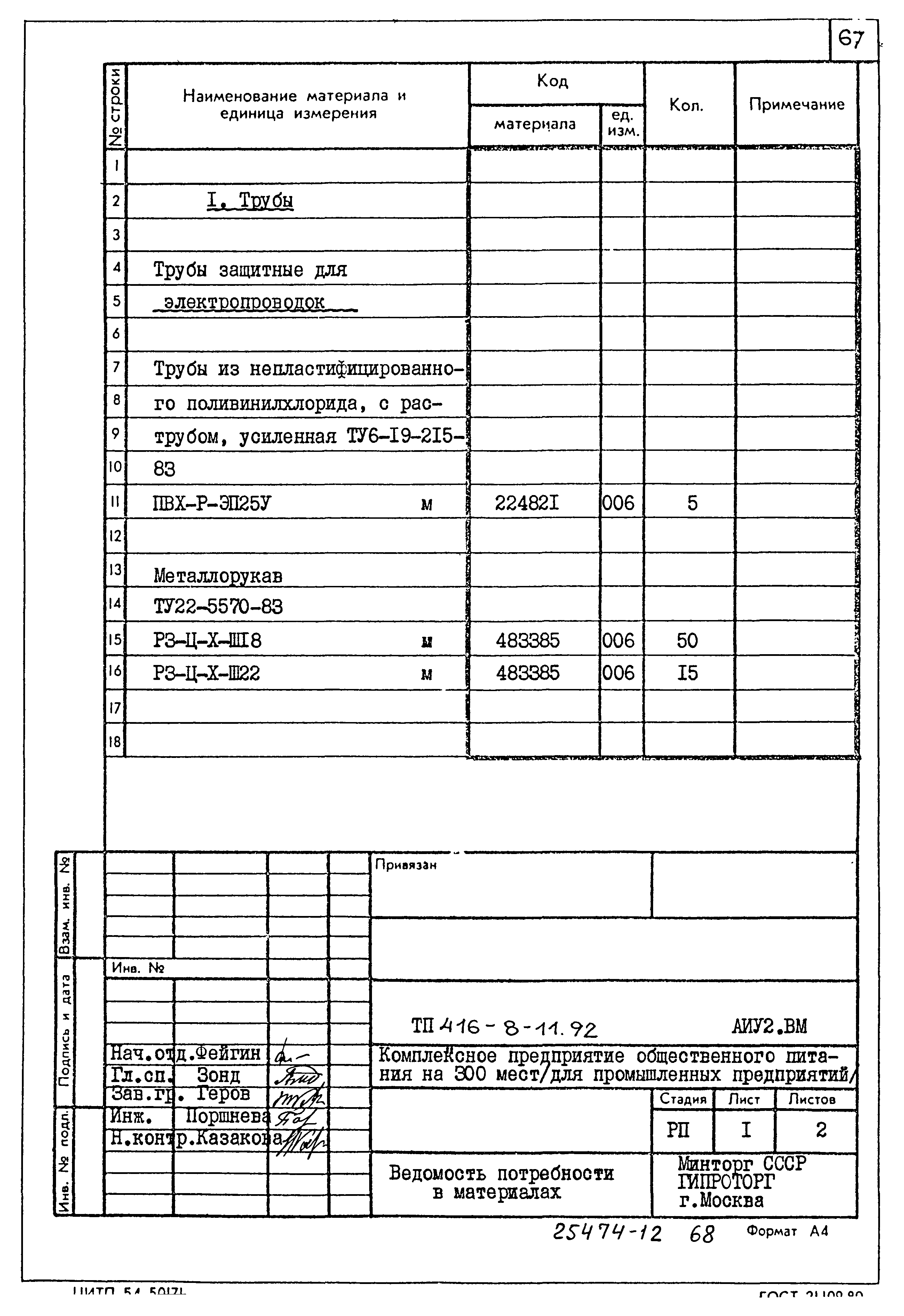 Типовой проект 416-8-11.92