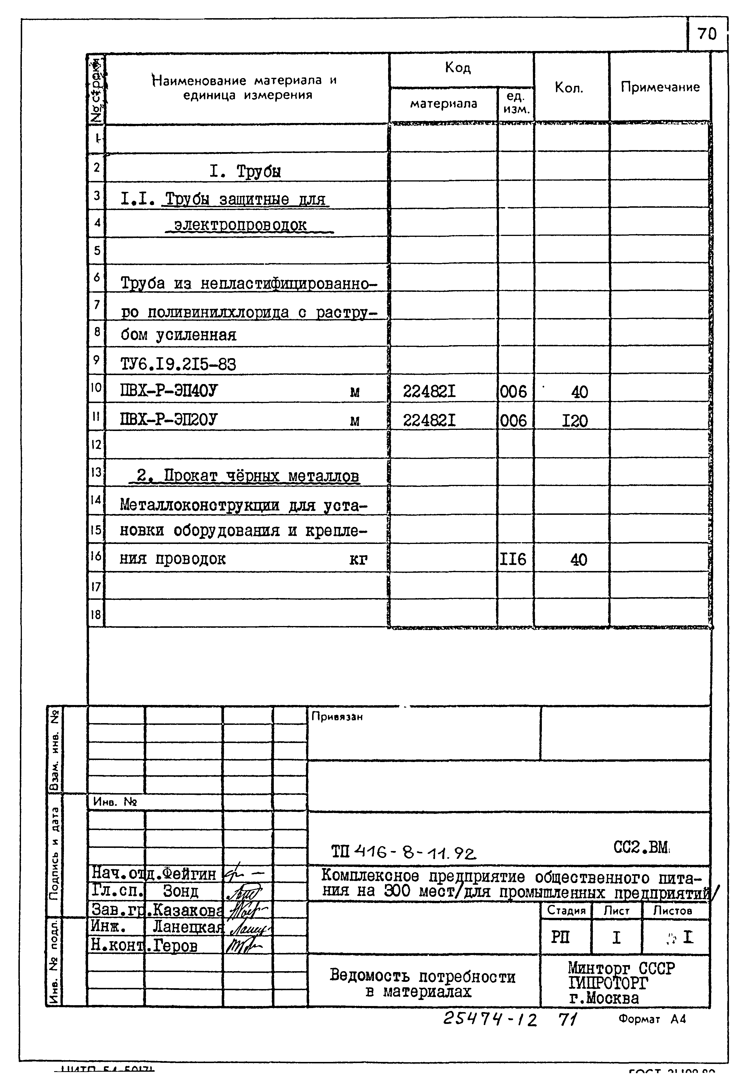Типовой проект 416-8-11.92