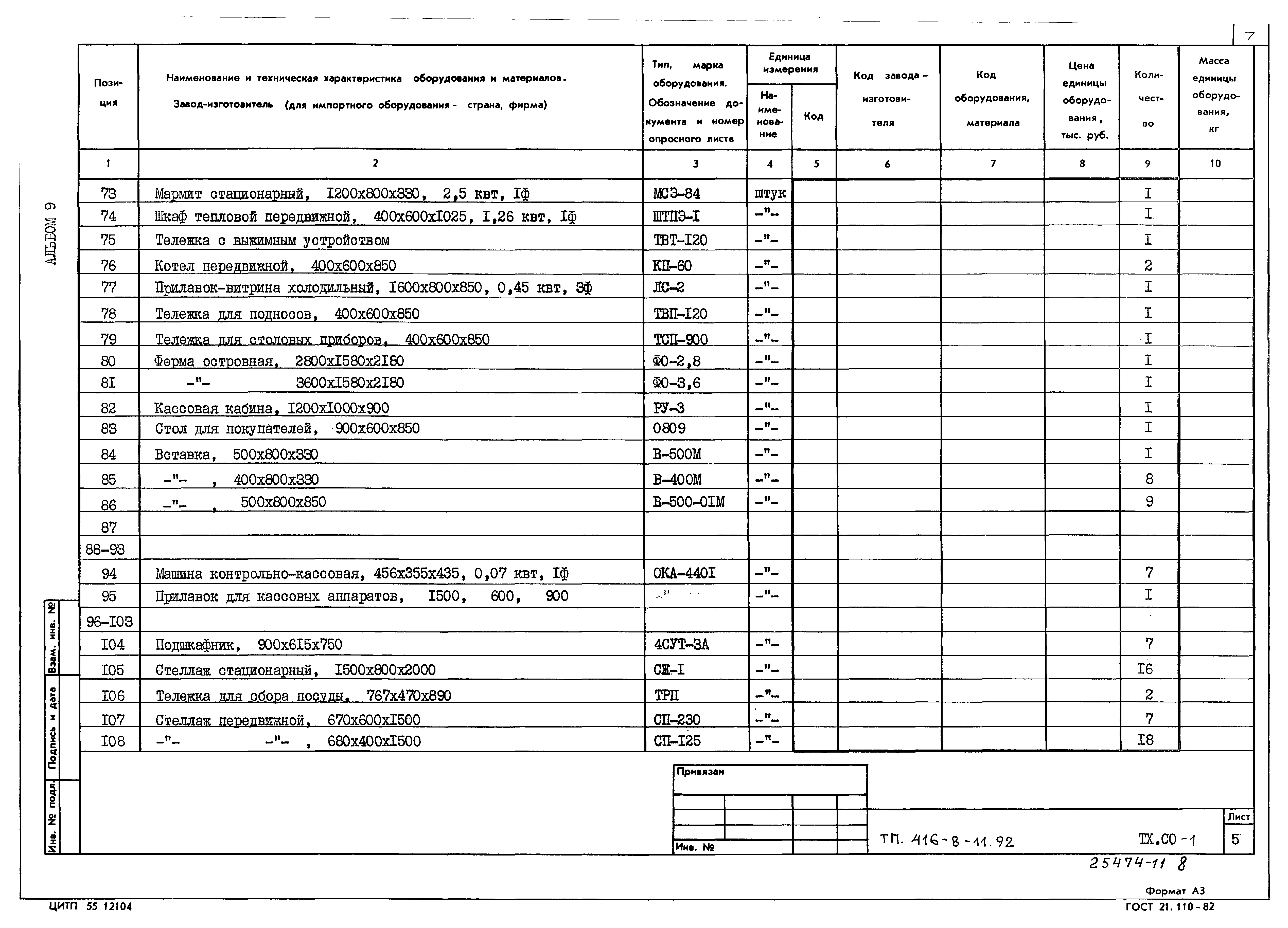 Типовой проект 416-8-11.92