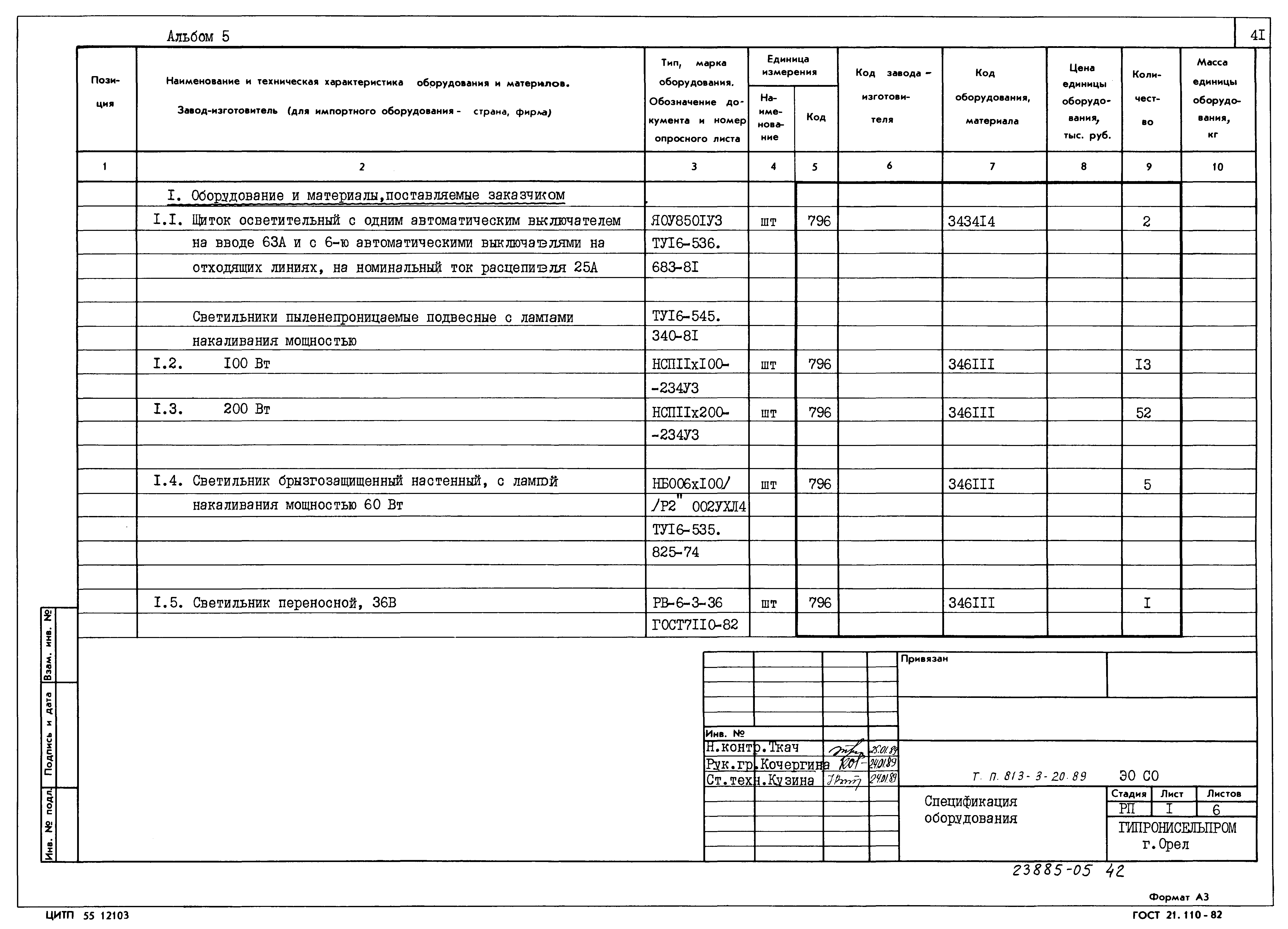 Типовой проект 813-3-20.89