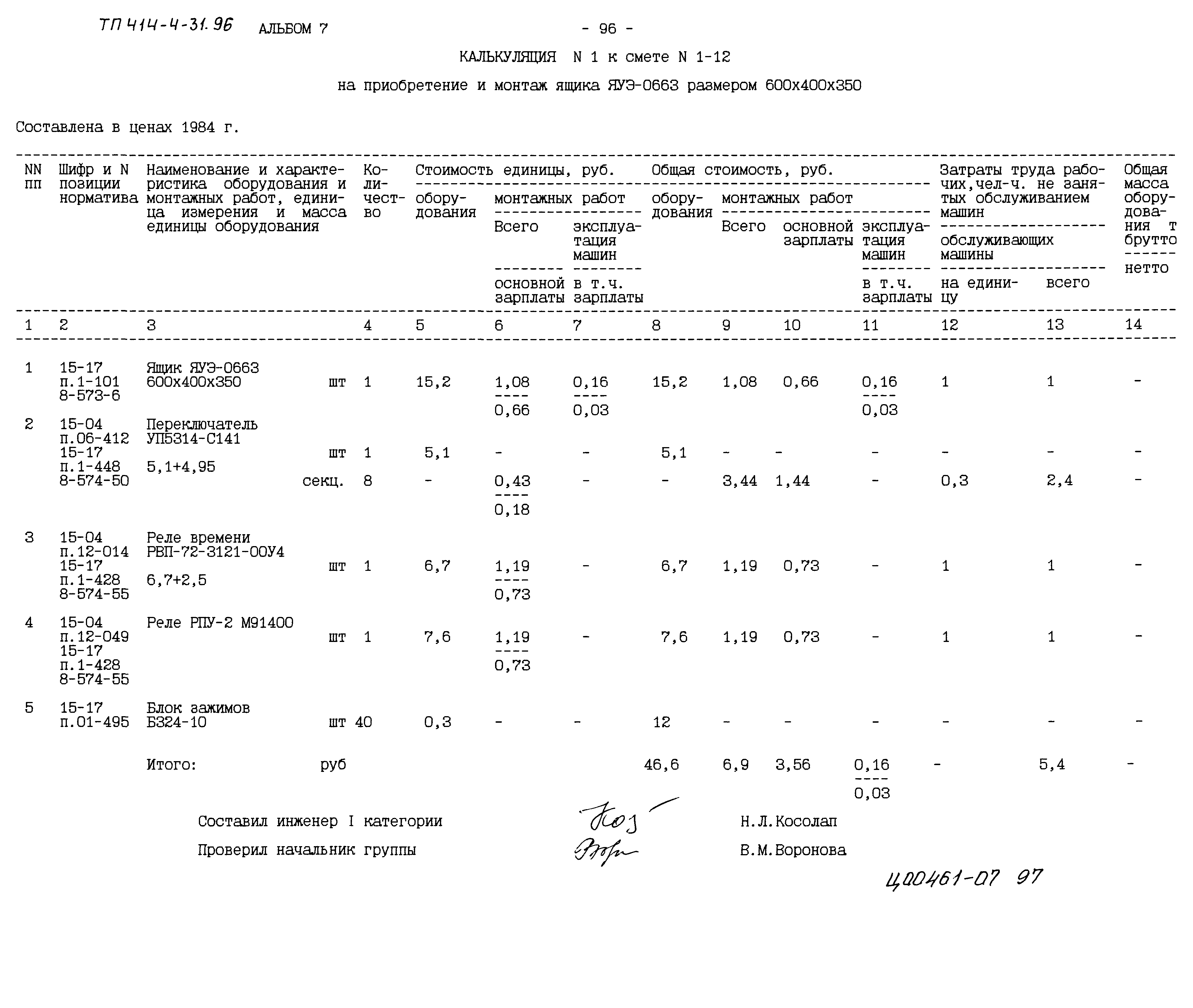 Типовой проект 414-4-31.96
