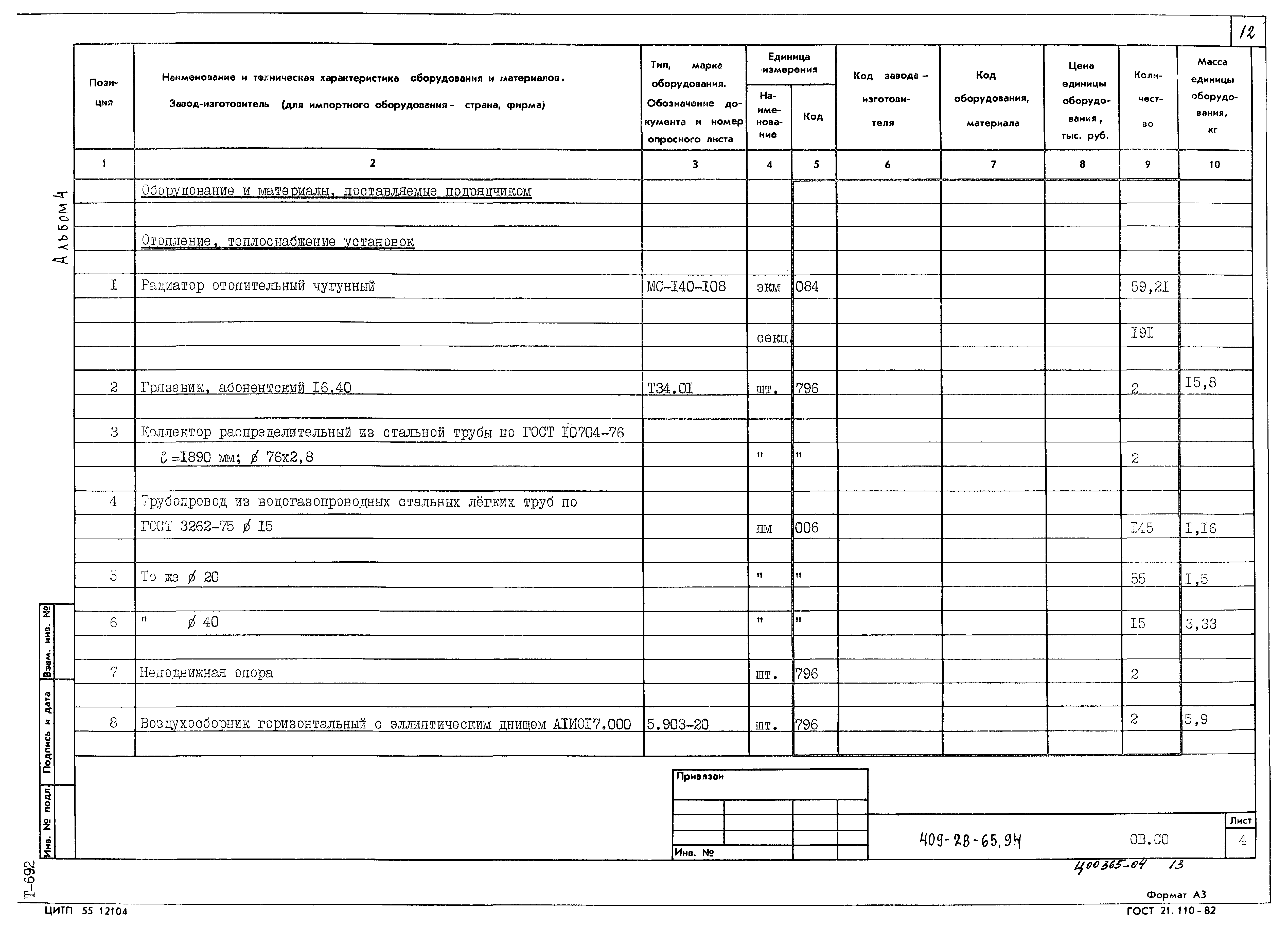 Типовой проект 409-28-65.94