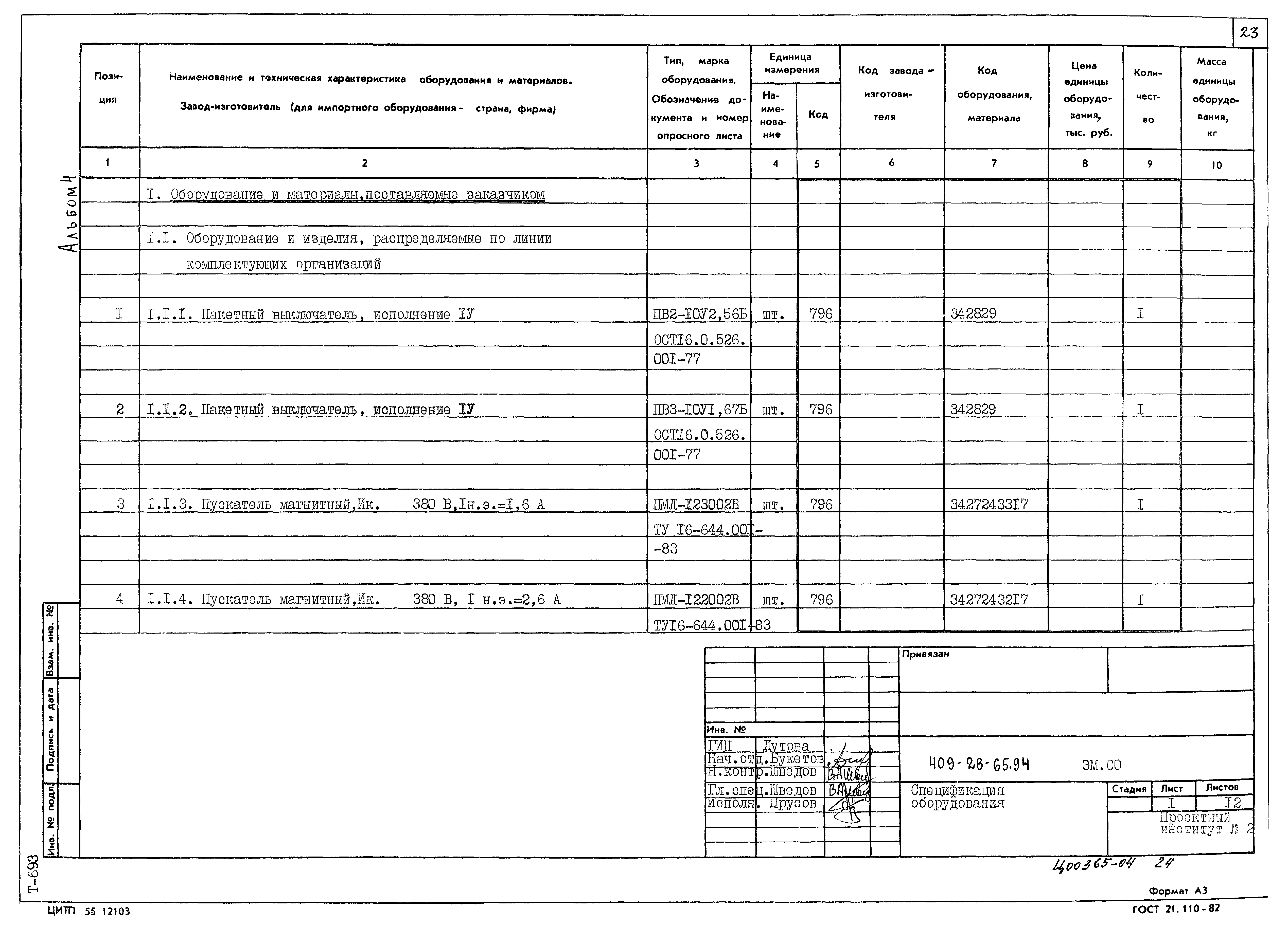 Типовой проект 409-28-65.94