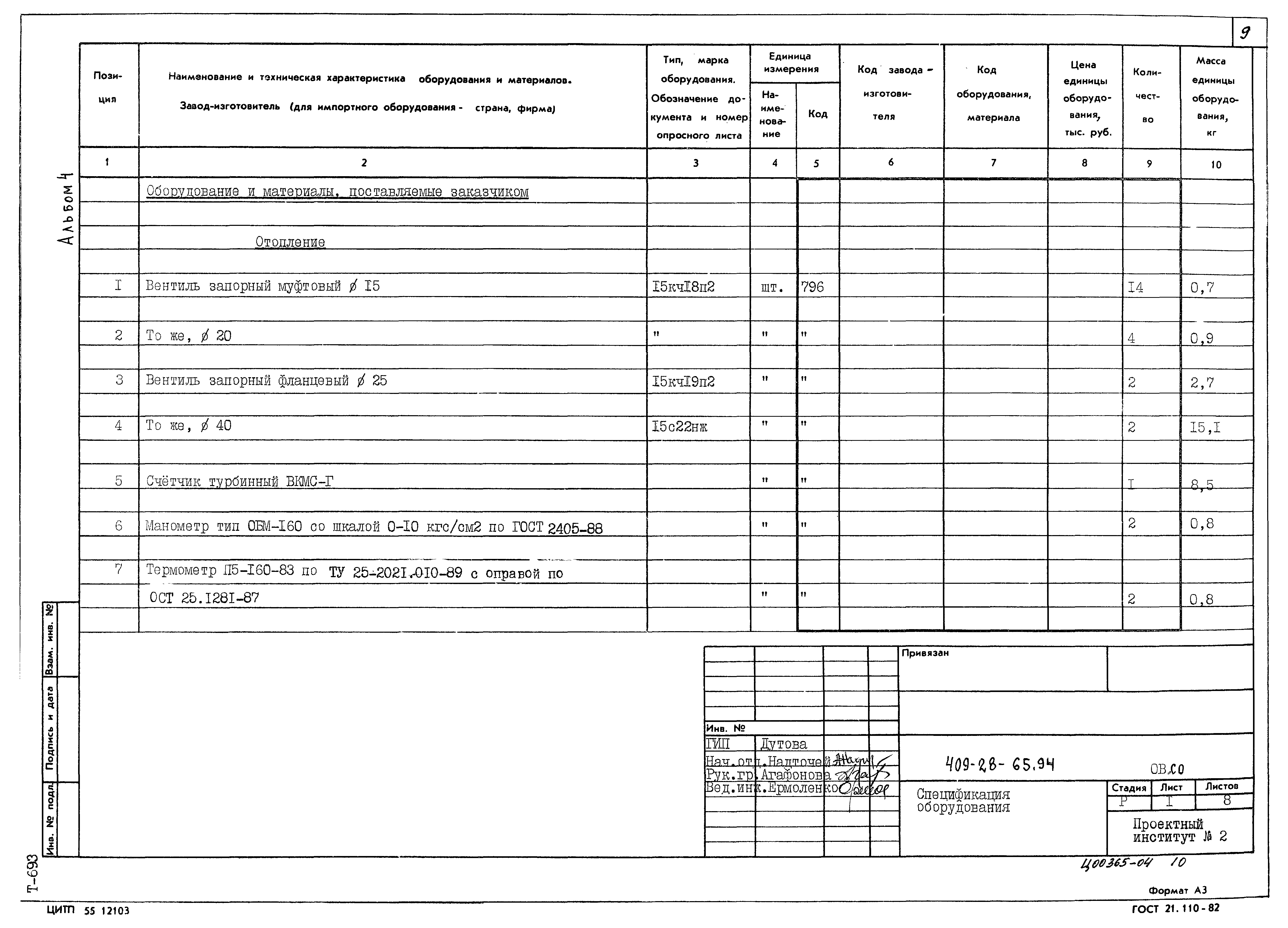 Типовой проект 409-28-65.94