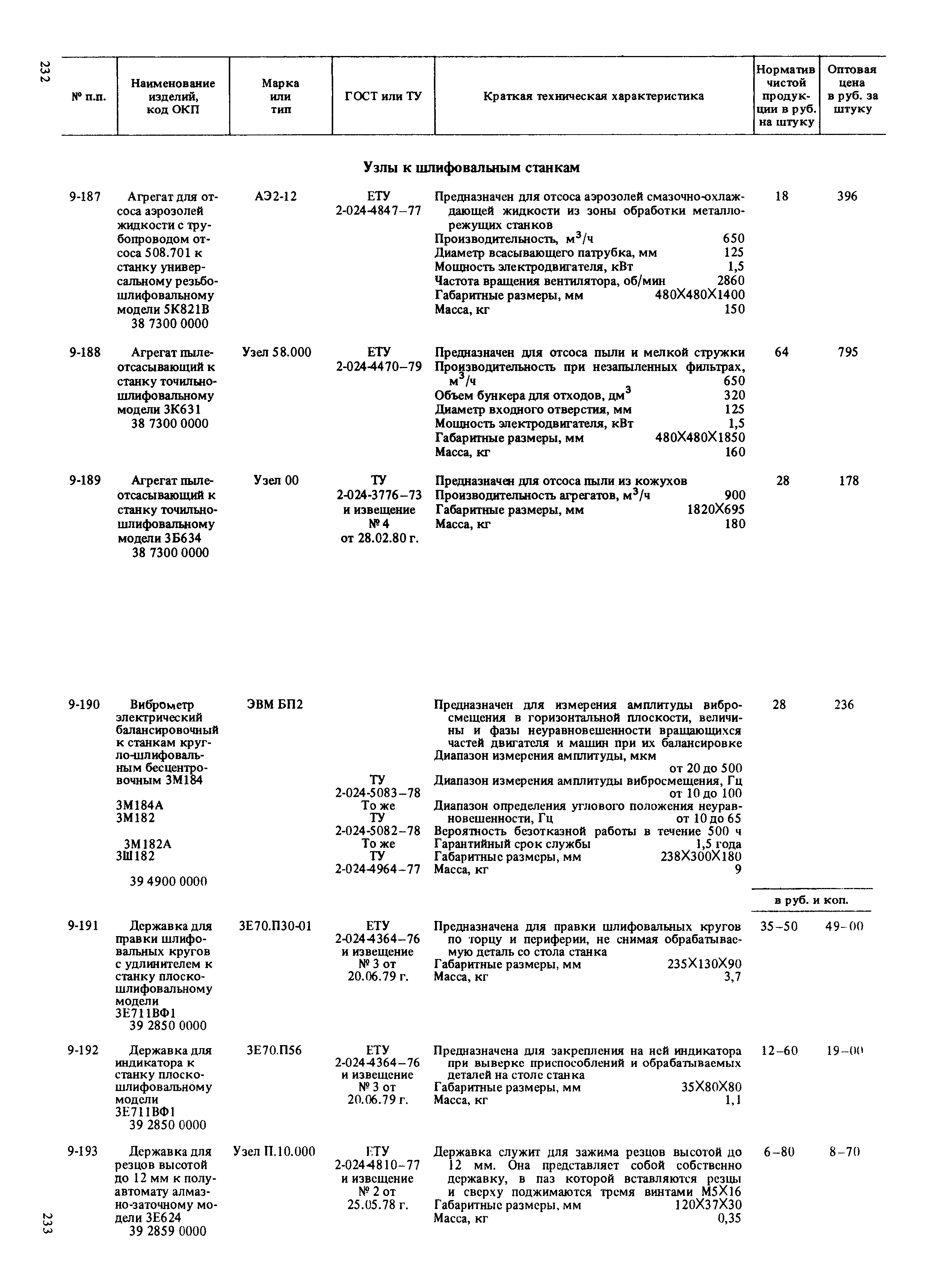 Прейскурант 18-01