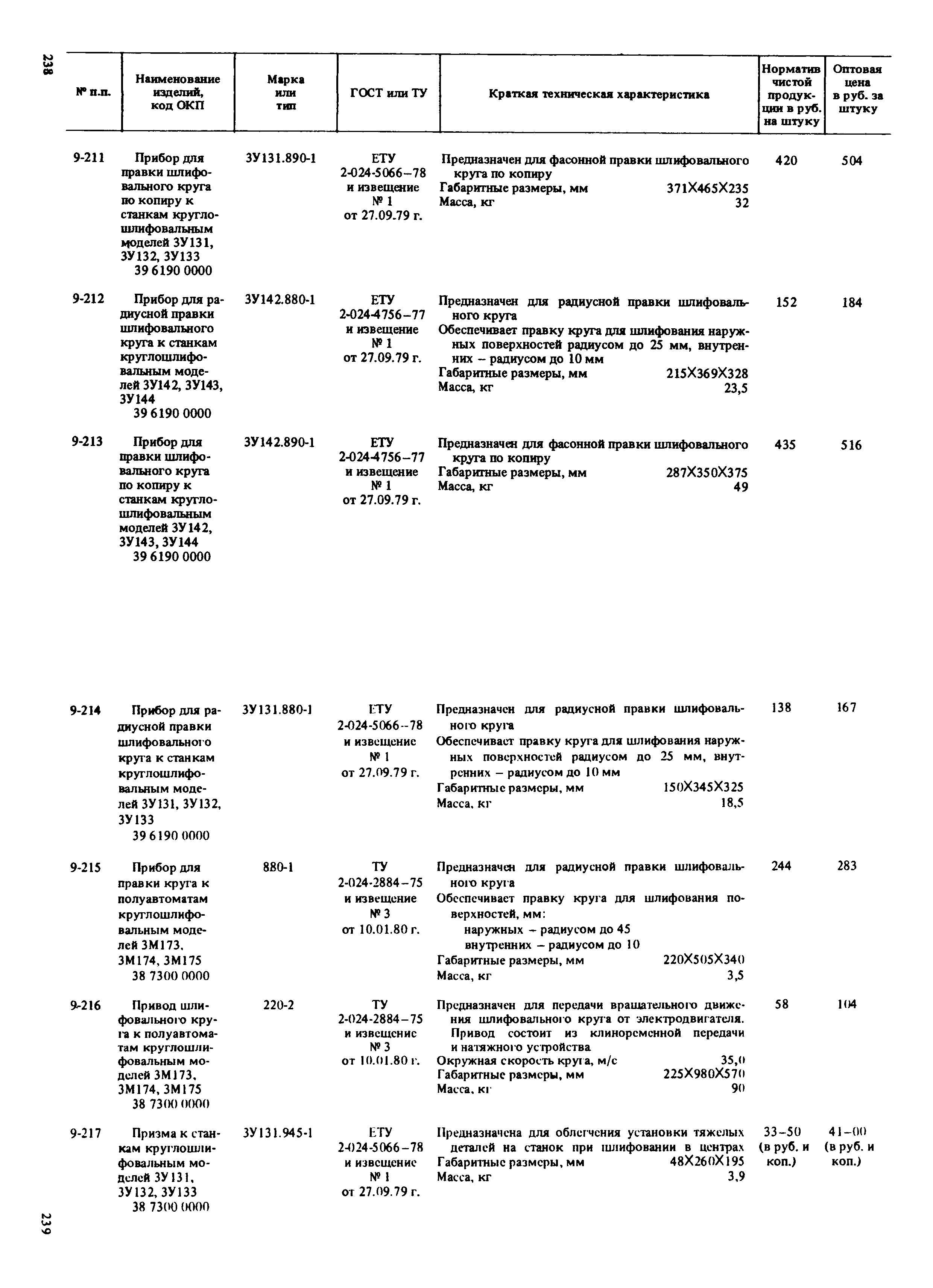 Прейскурант 18-01