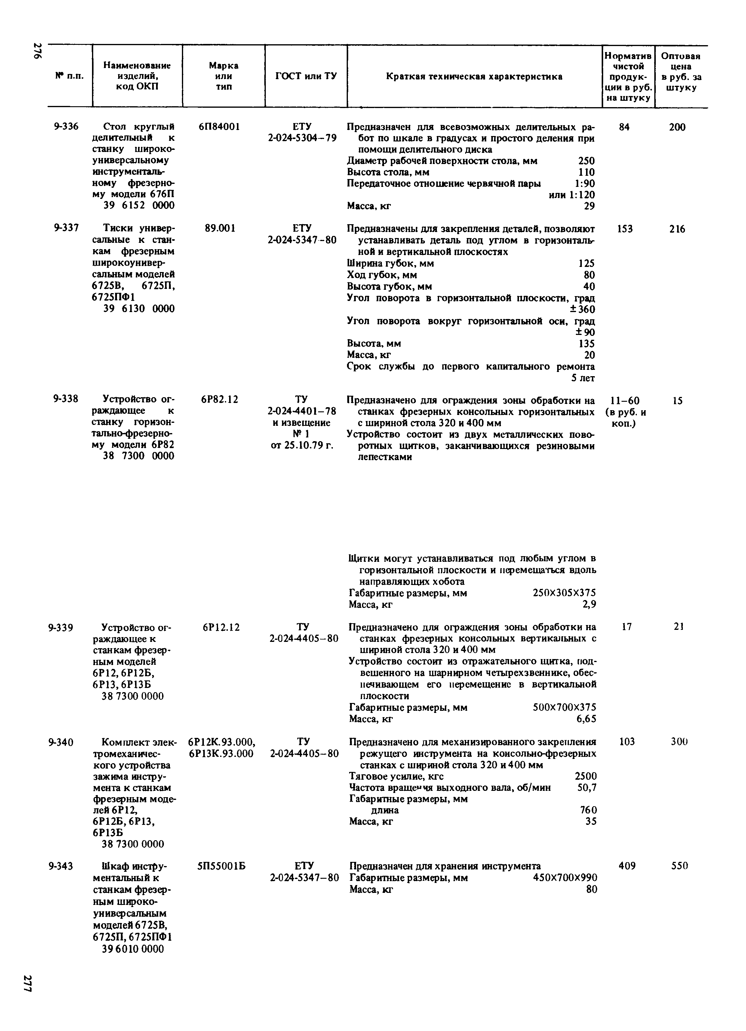 Прейскурант 18-01