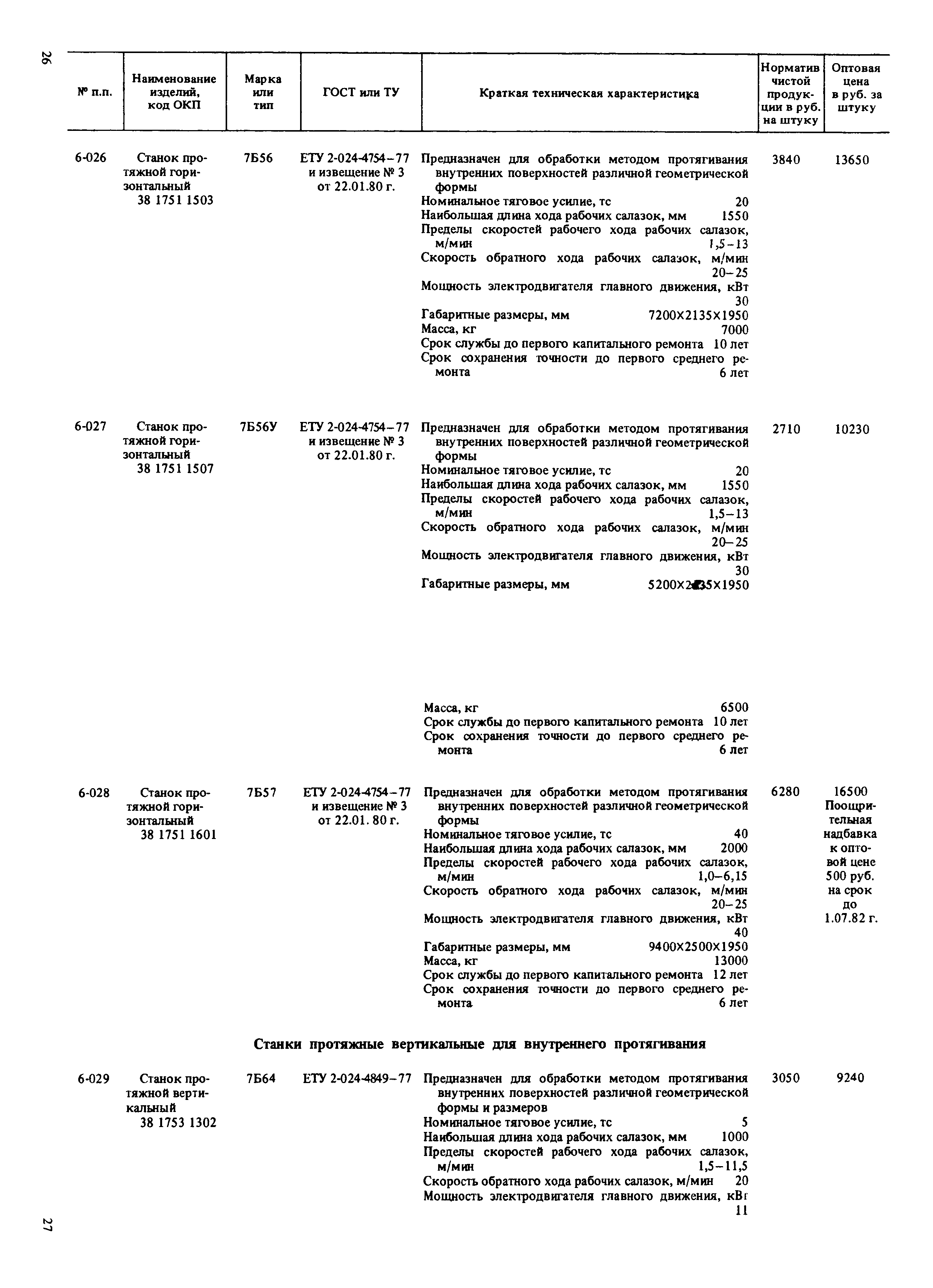 Прейскурант 18-01