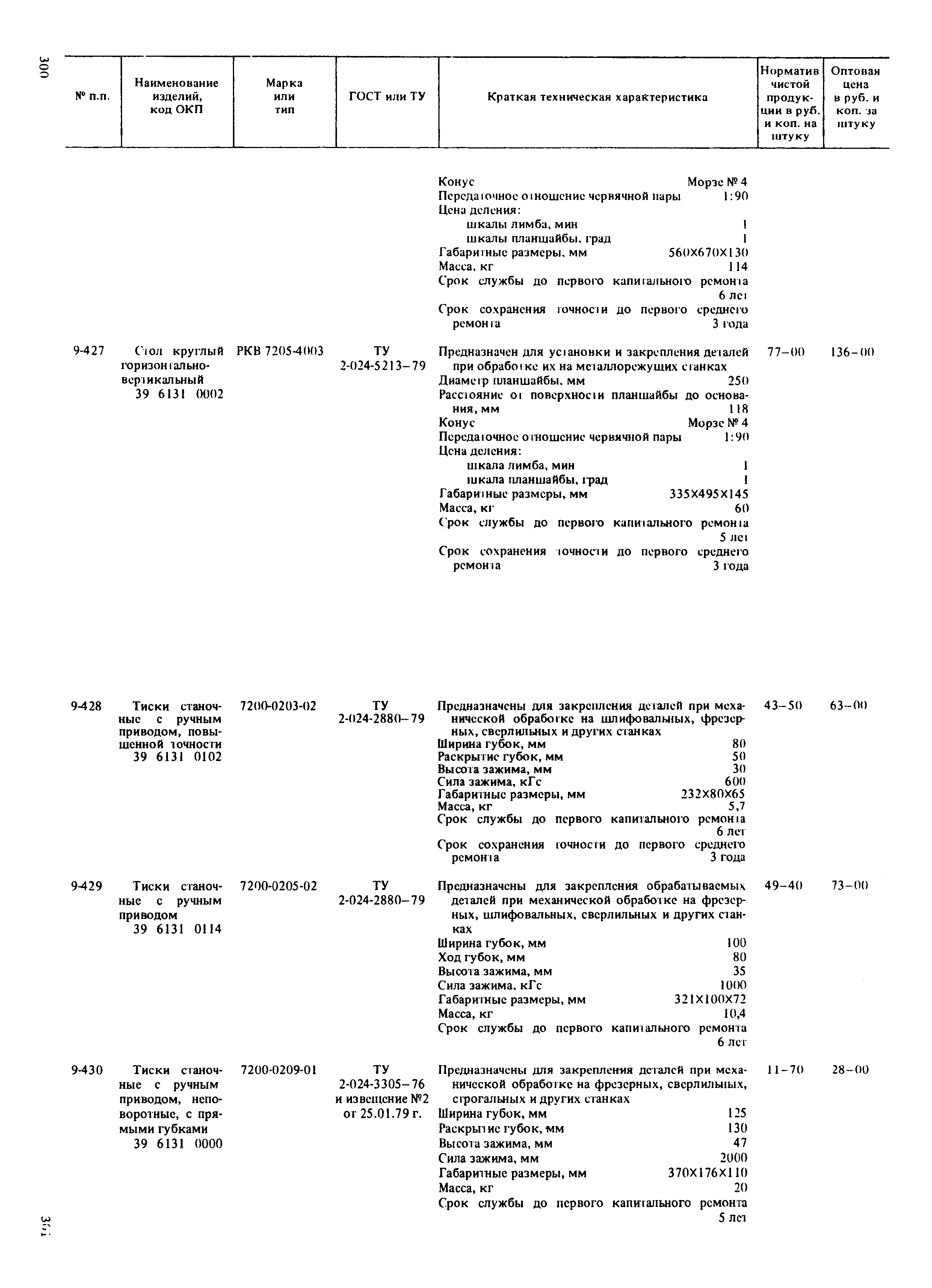 Прейскурант 18-01