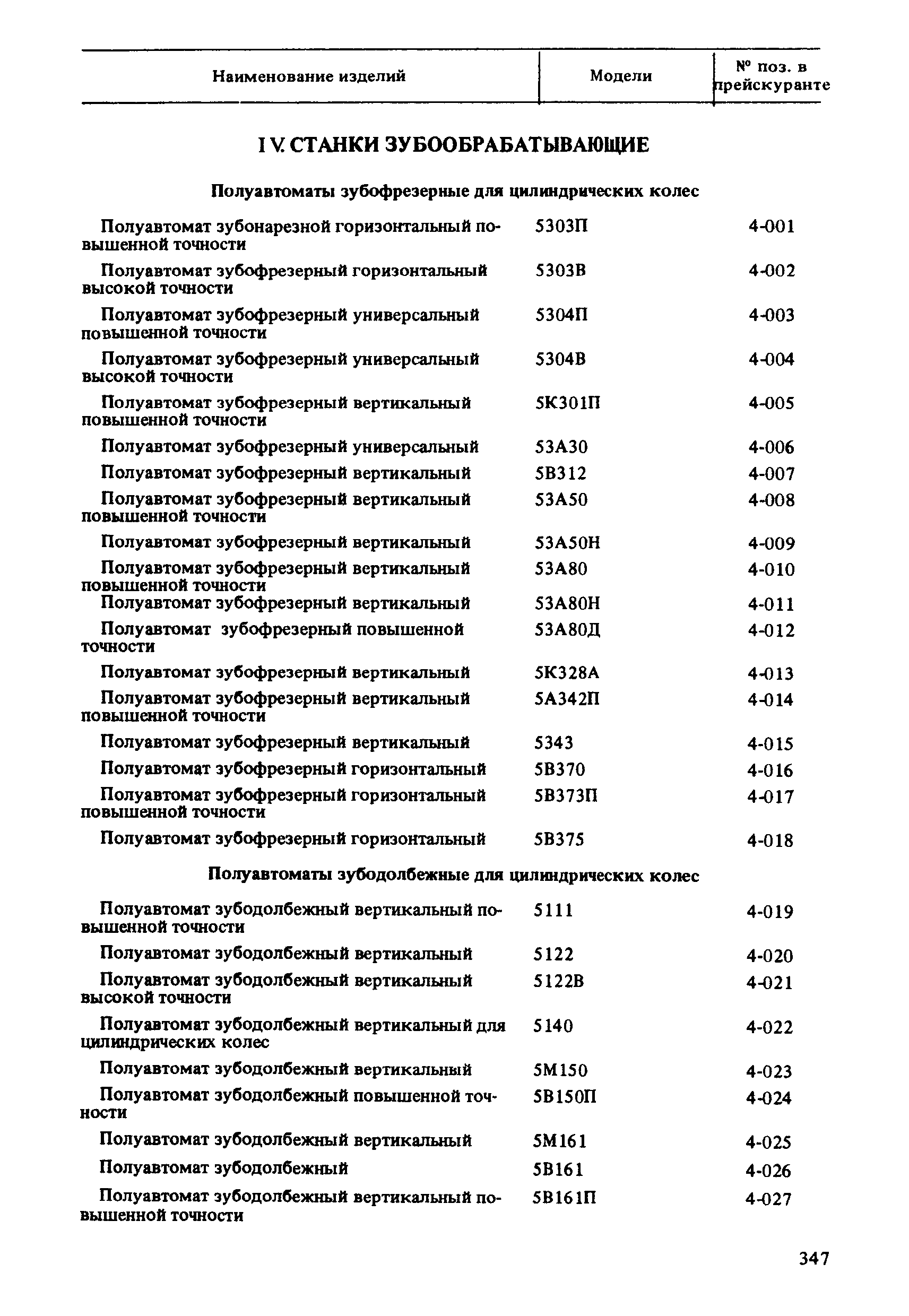 Прейскурант 18-01