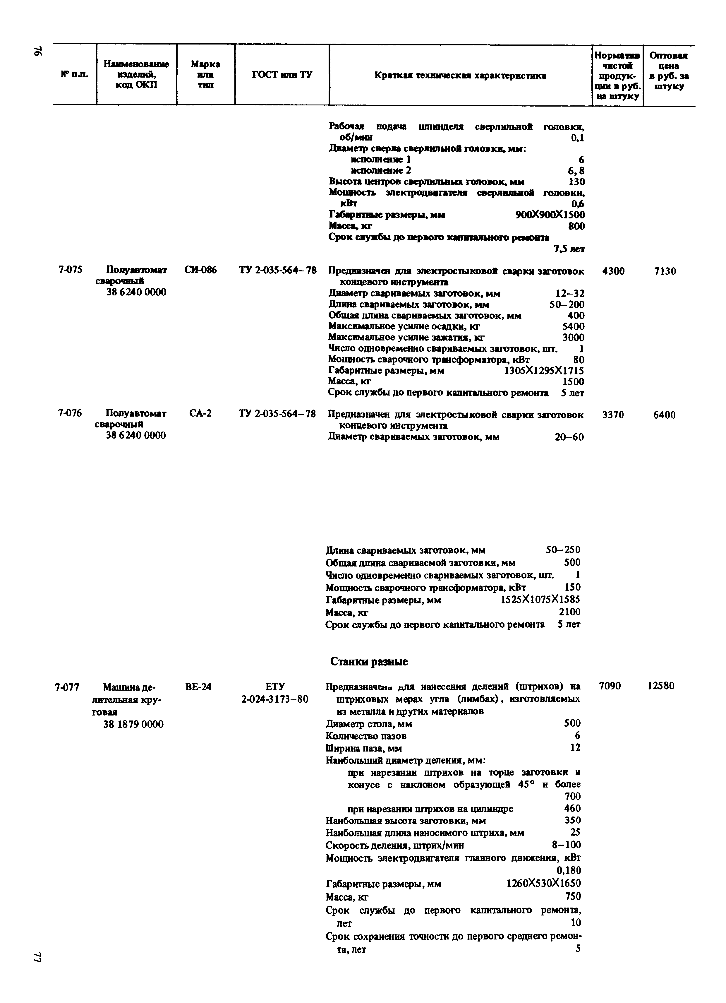 Прейскурант 18-01