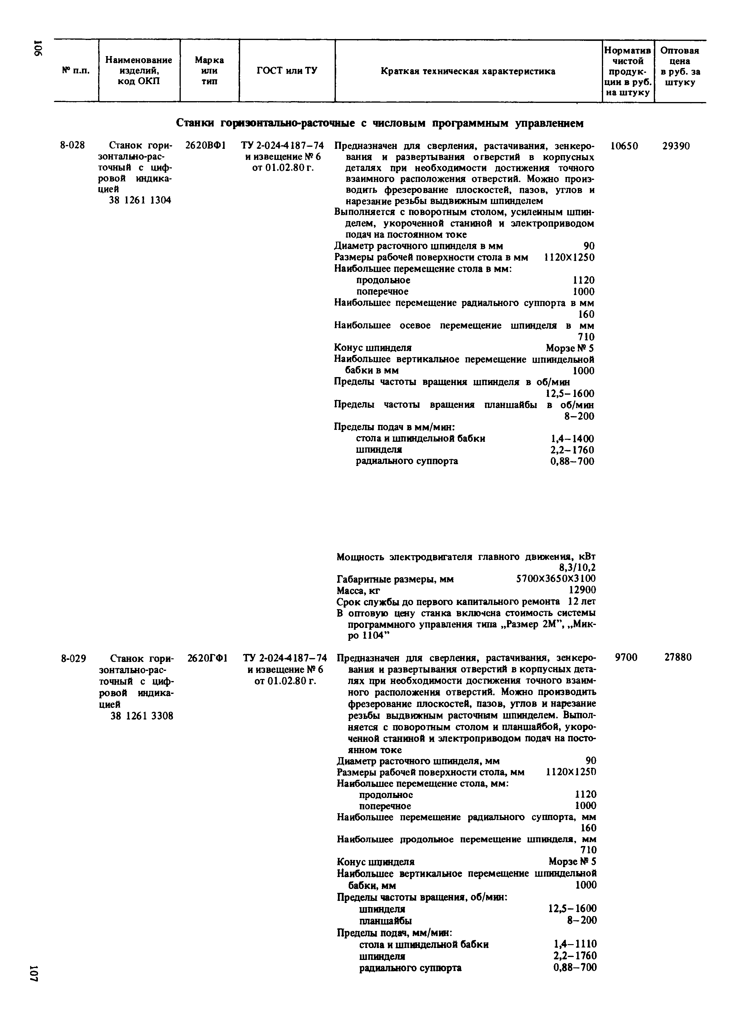 Прейскурант 18-01