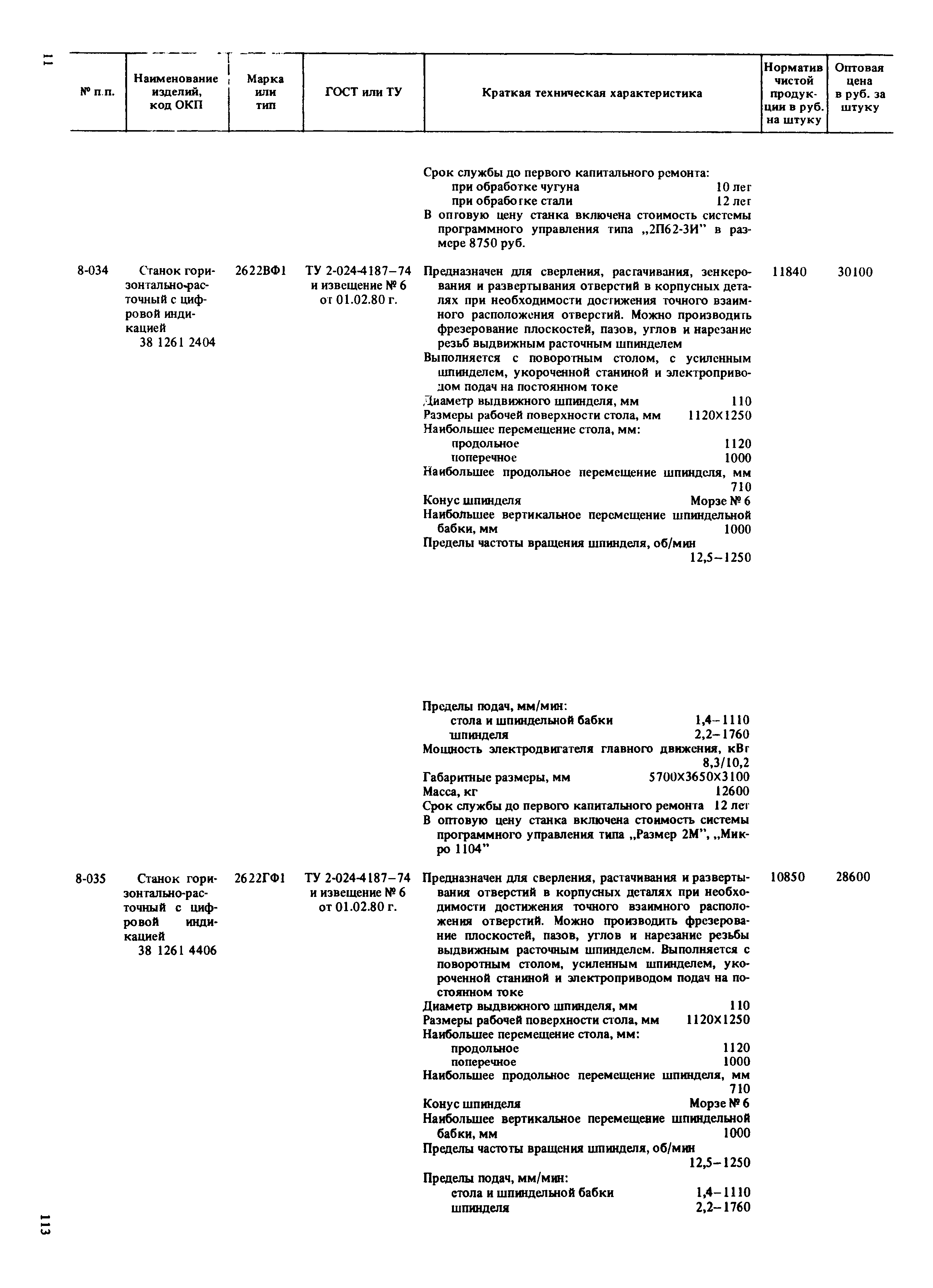 Прейскурант 18-01