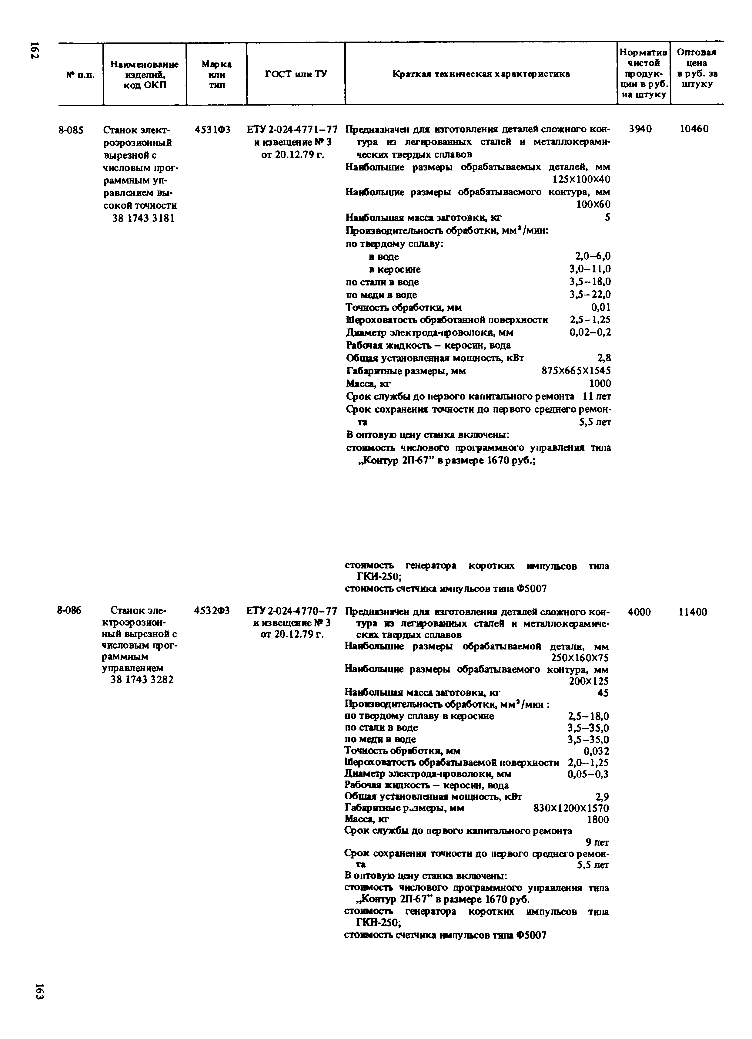 Прейскурант 18-01