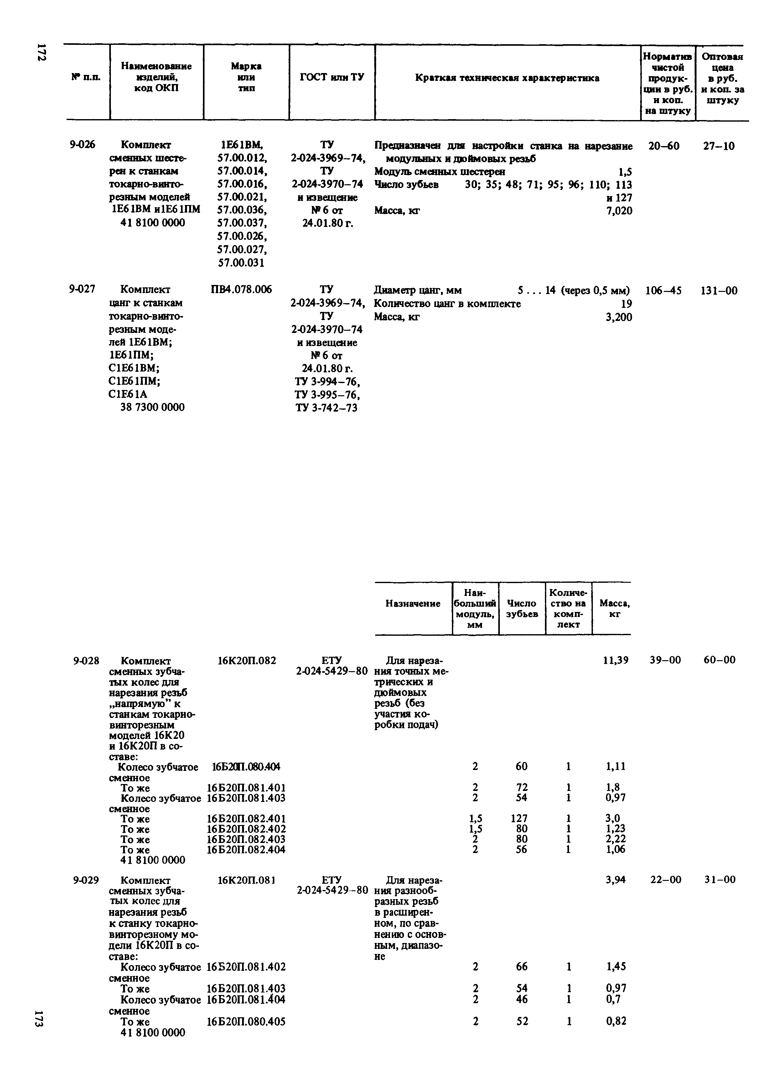 Прейскурант 18-01