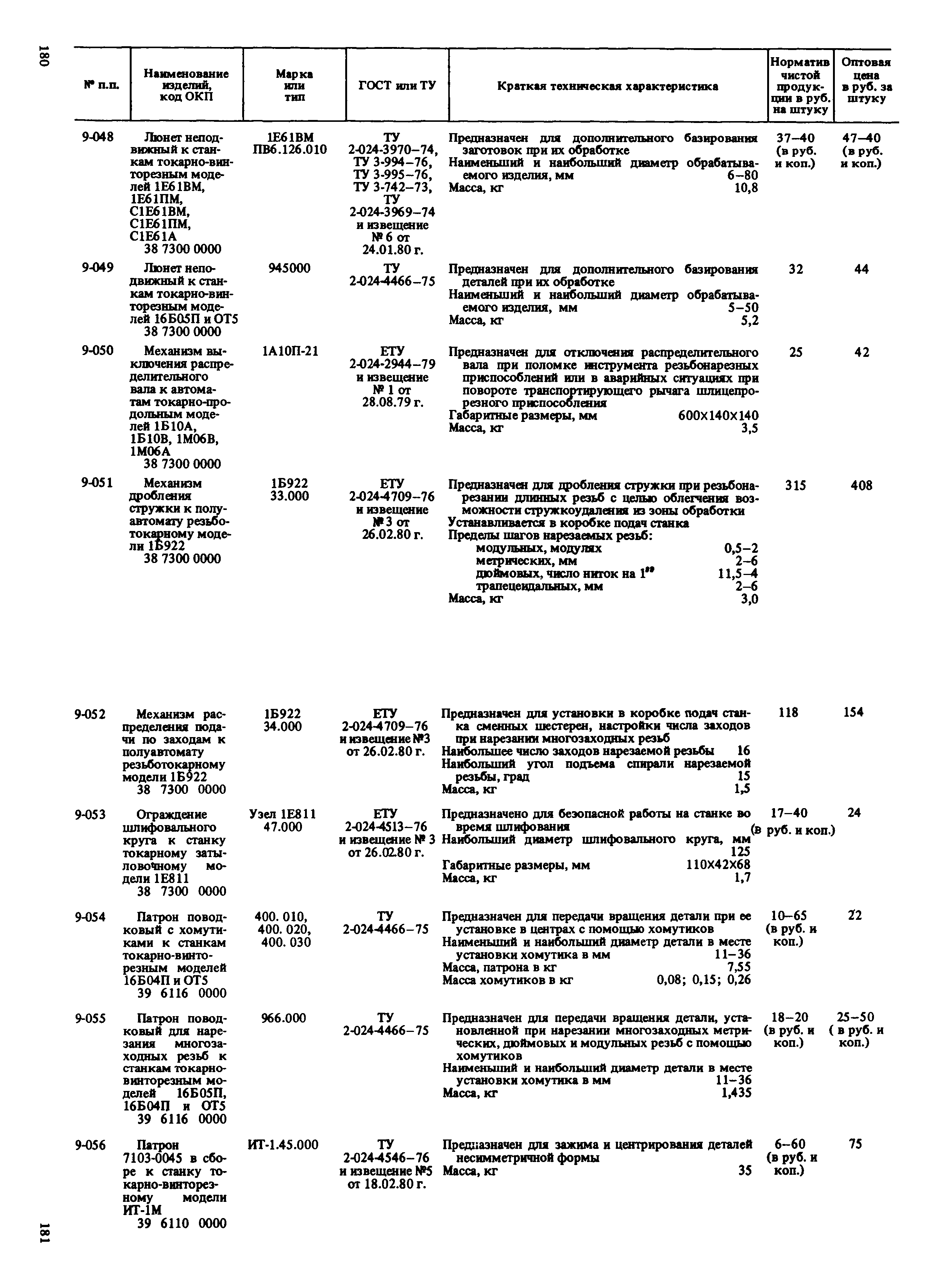 Прейскурант 18-01