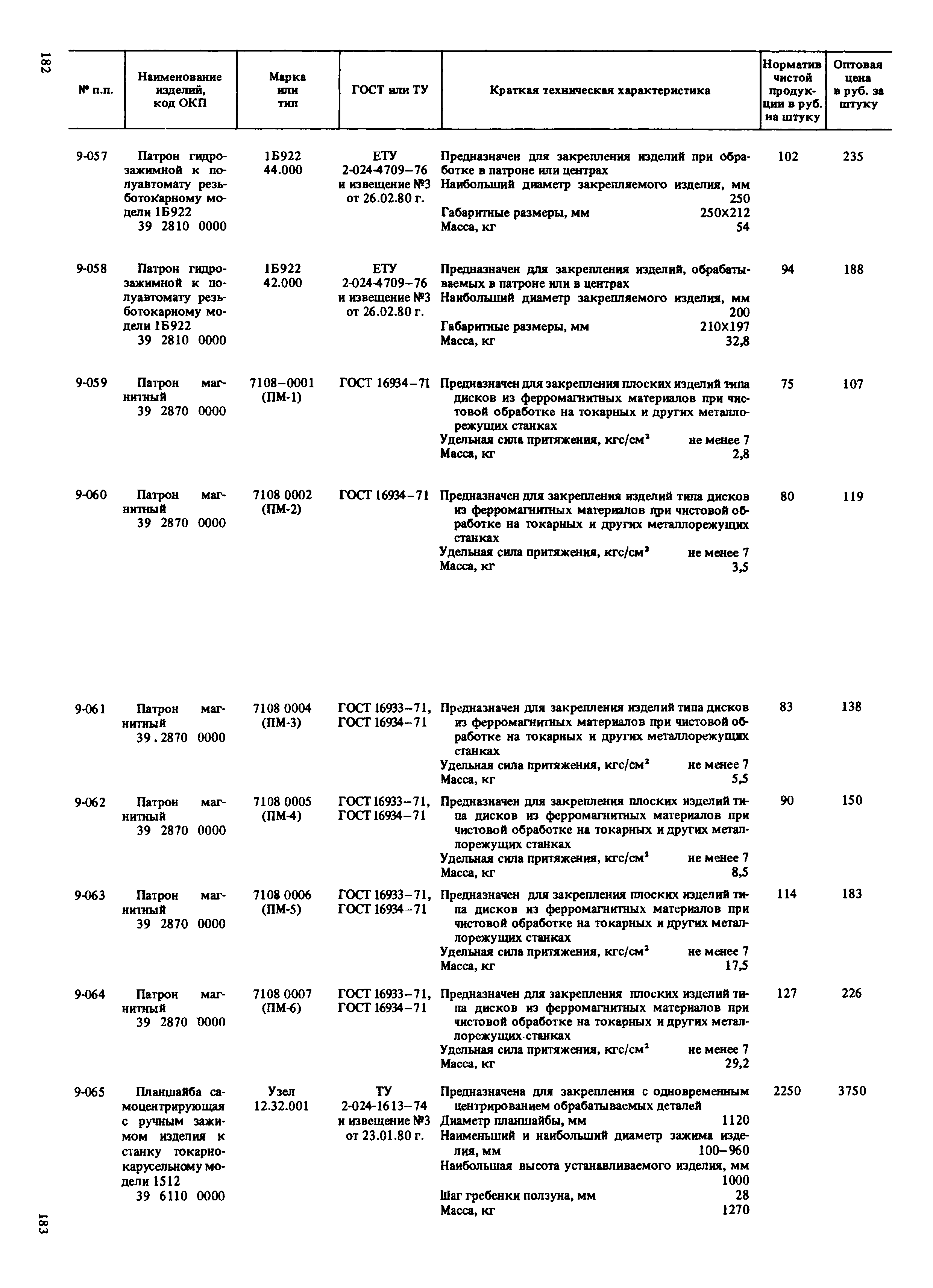 Прейскурант 18-01