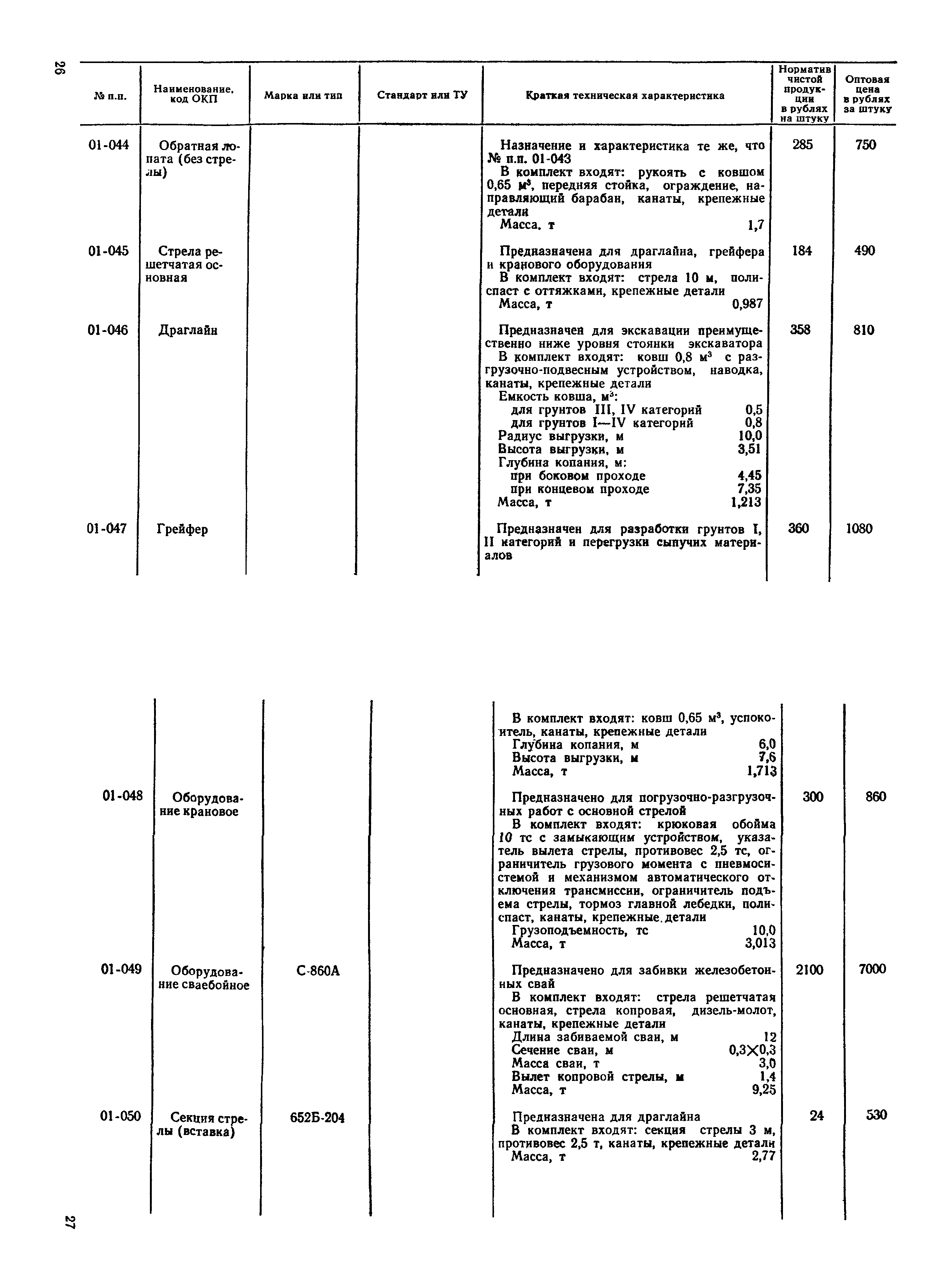 Прейскурант 22-01