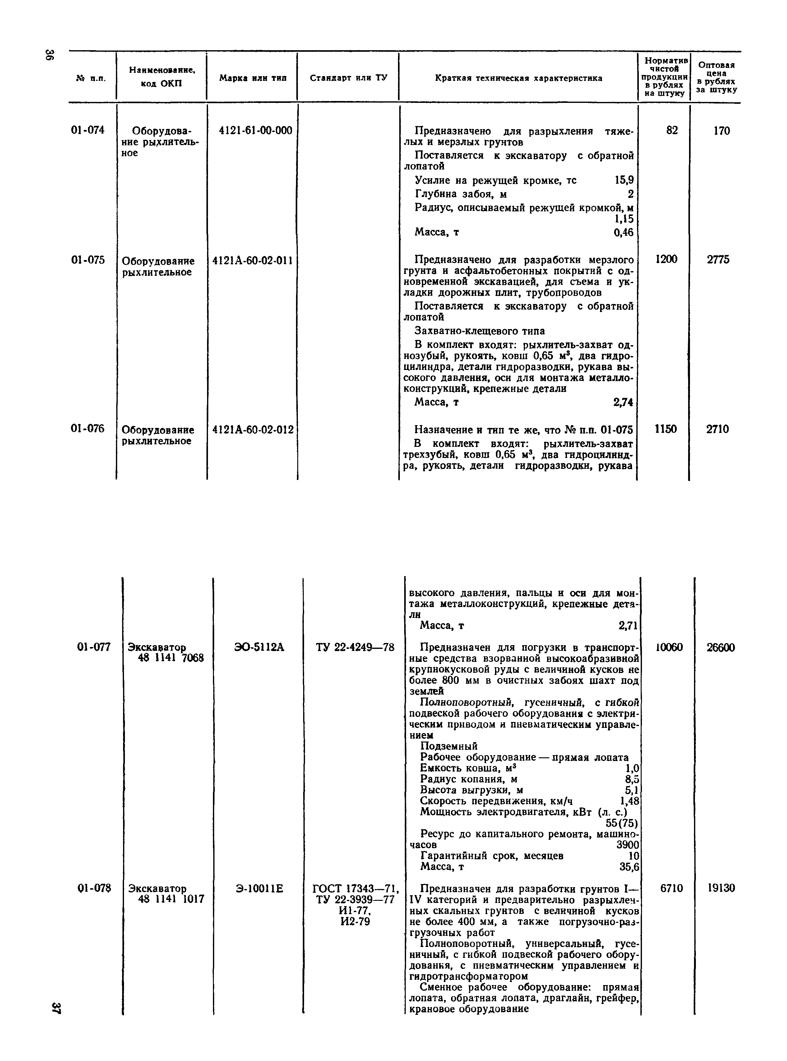 Прейскурант 22-01